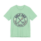 Golf Dad Swing Swear Repeat T-Shirt | Classic Crest Father's Day Golf Tee | Wild Green Golf