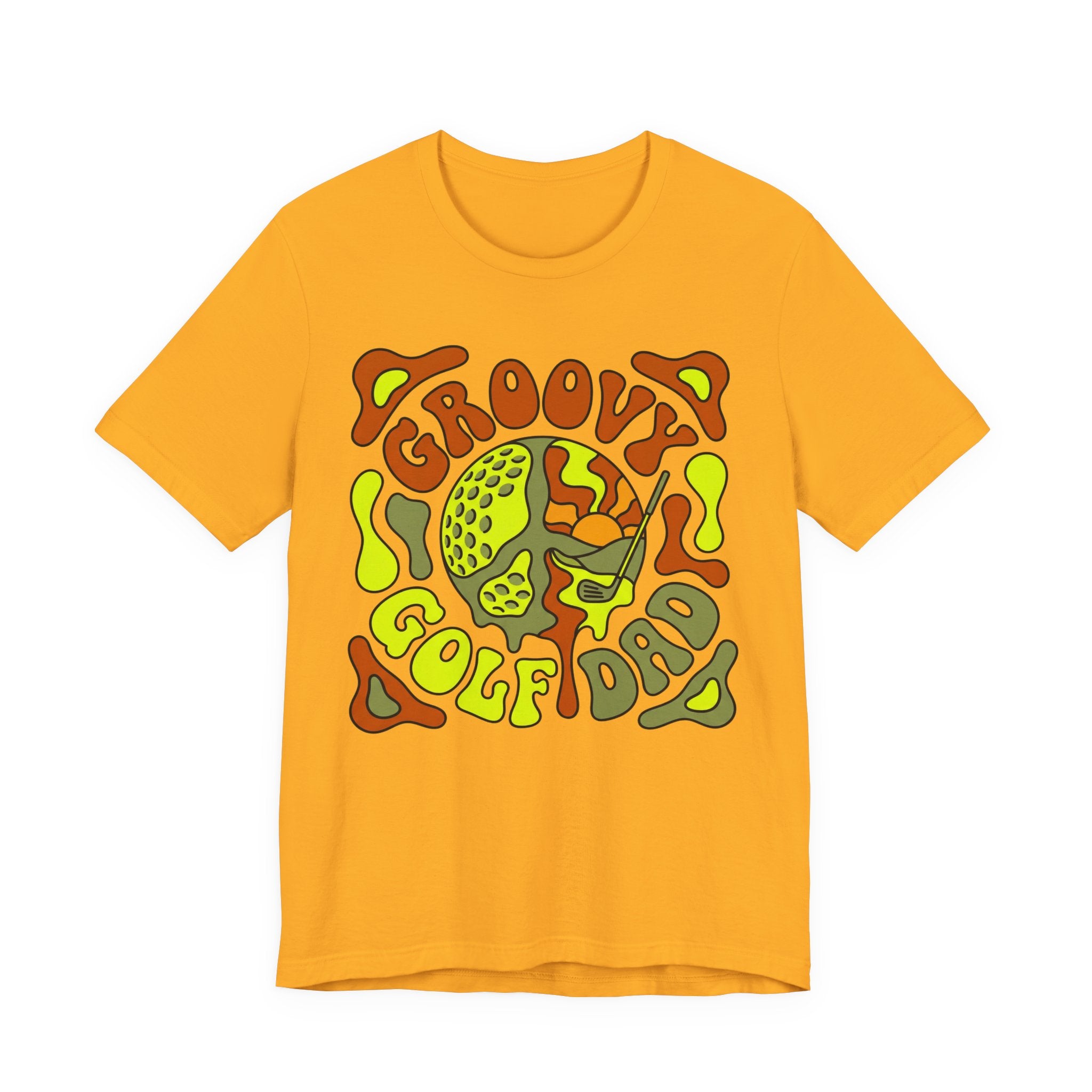 Groovy Golf Dad T-Shirt | 70s Retro Peace Sign Golf Tee | Wild Green Golf