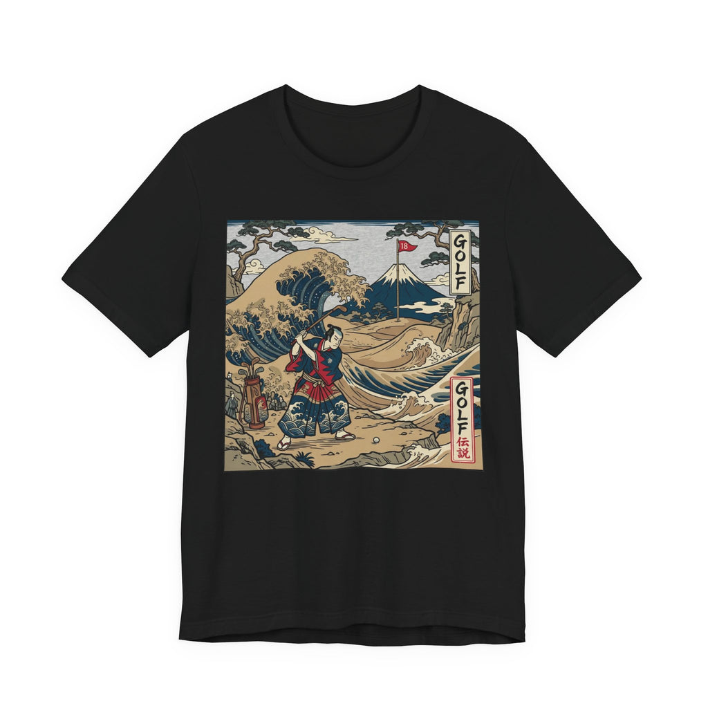 Samurai Golfer Japanese Woodblock Golf T-Shirt | Golf Legend | Wild Green Golf