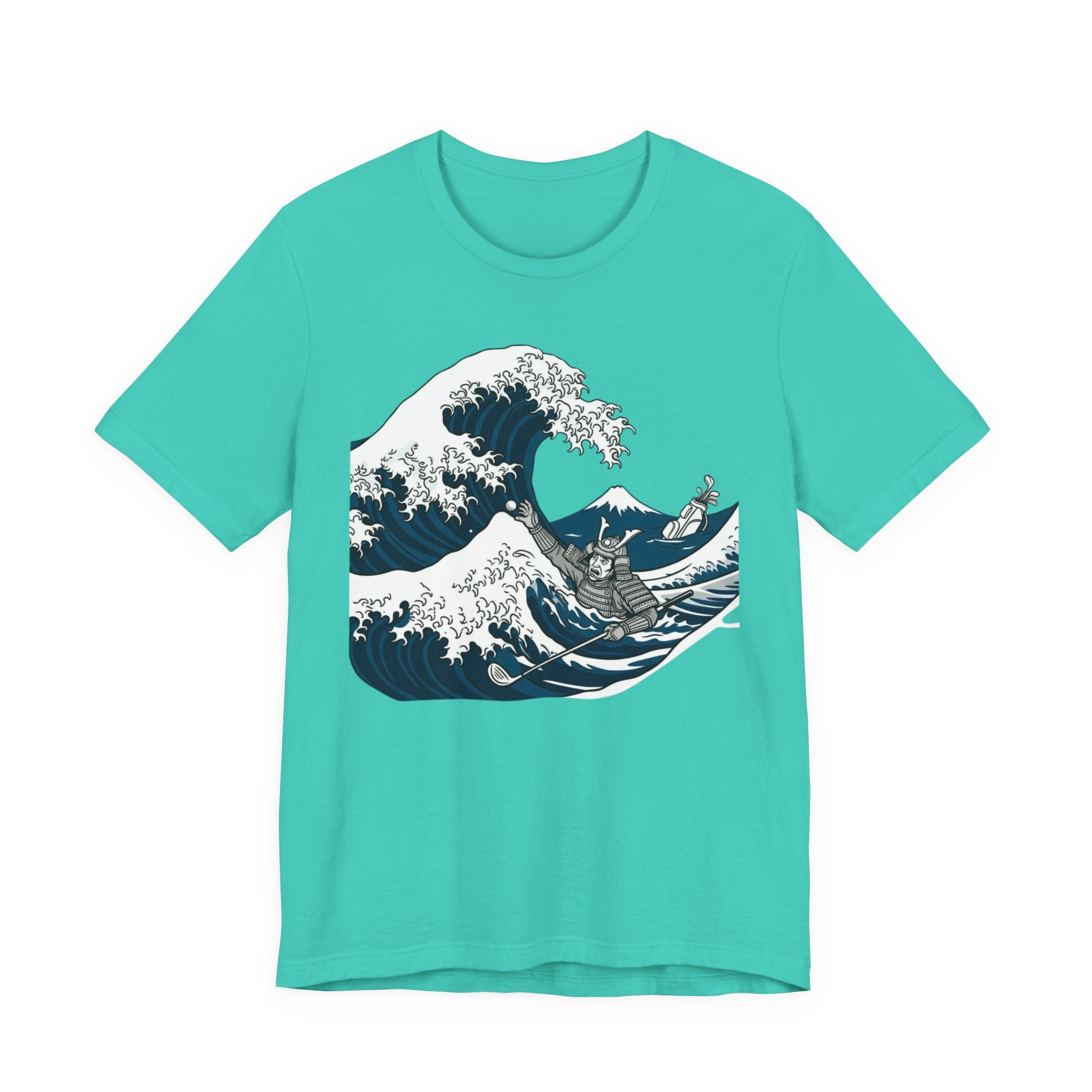 Water Warrior Golf T-Shirt | Samurai Great Wave Golf Bag | Golf Legend Series | Wild Green Golf