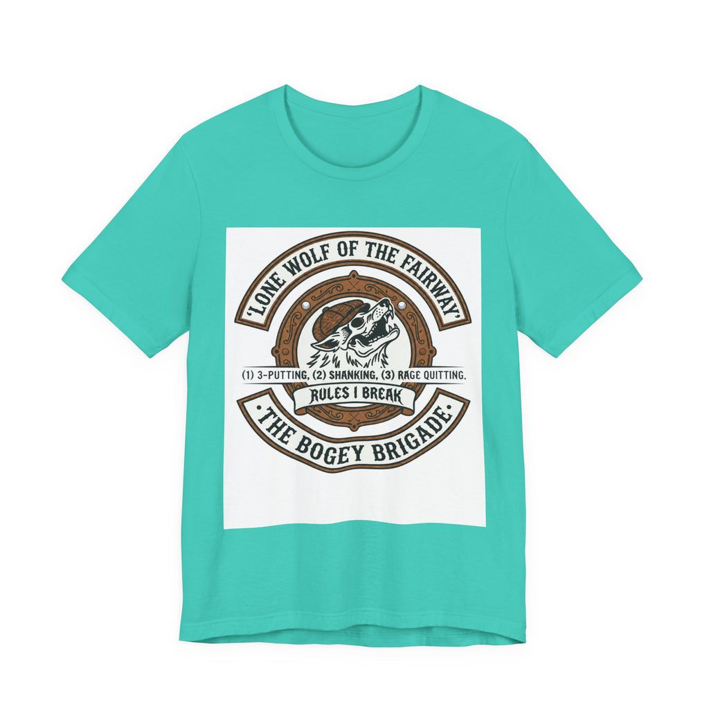Lone Wolf of the Fairway Golf T-Shirt | The Bogey Brigade Graphic Tee | Wild Green Golf