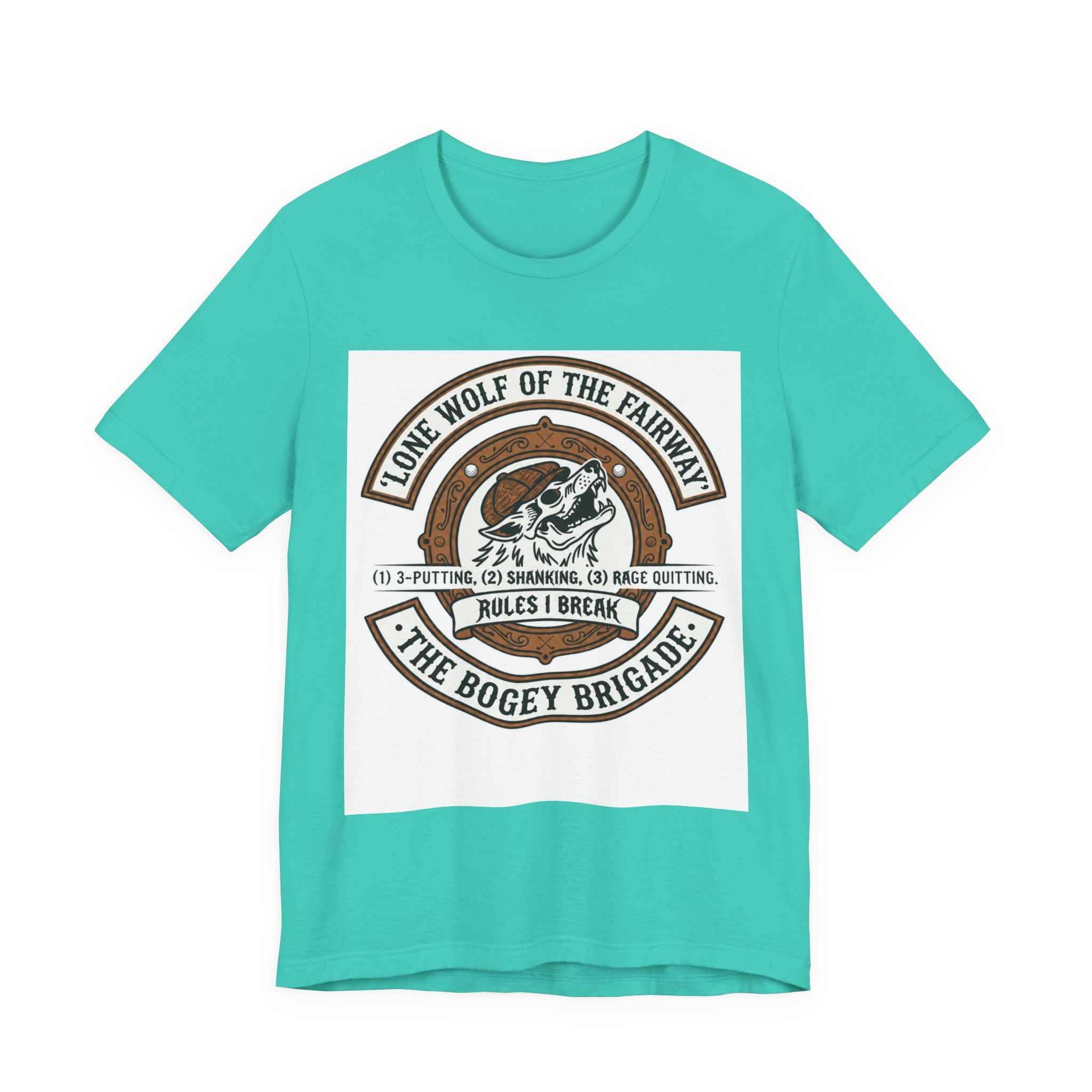 Lone Wolf of the Fairway Golf T-Shirt | The Bogey Brigade Graphic Tee | Wild Green Golf