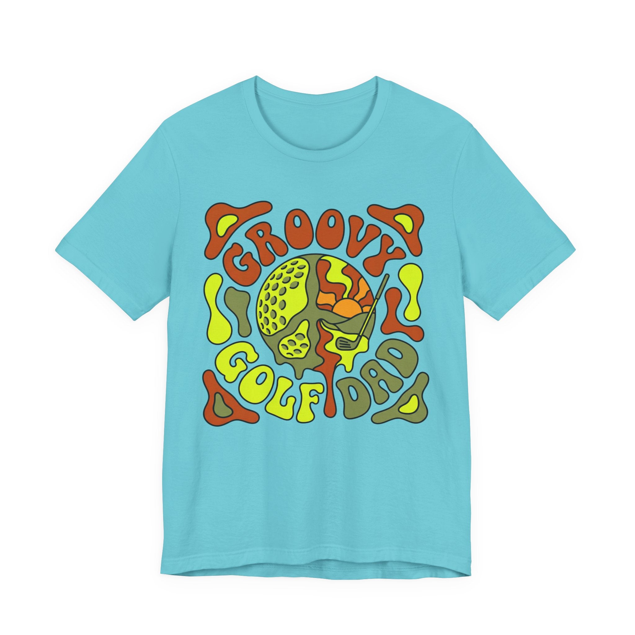 Groovy Golf Dad T-Shirt | 70s Retro Peace Sign Golf Tee | Wild Green Golf