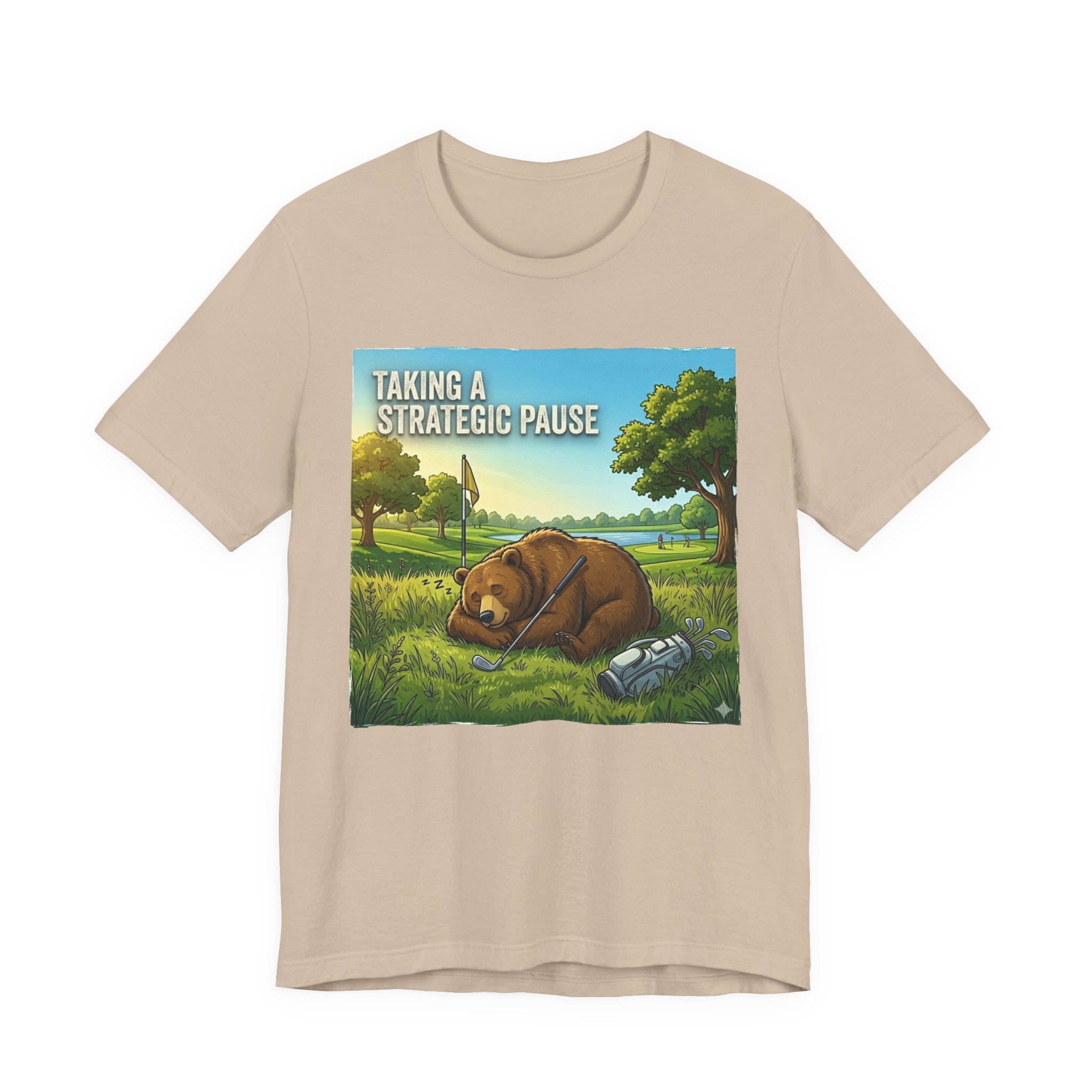 Taking a Strategic Pause Funny Golf T-Shirt | Golf Nap Humor | Golfer Gift Tee