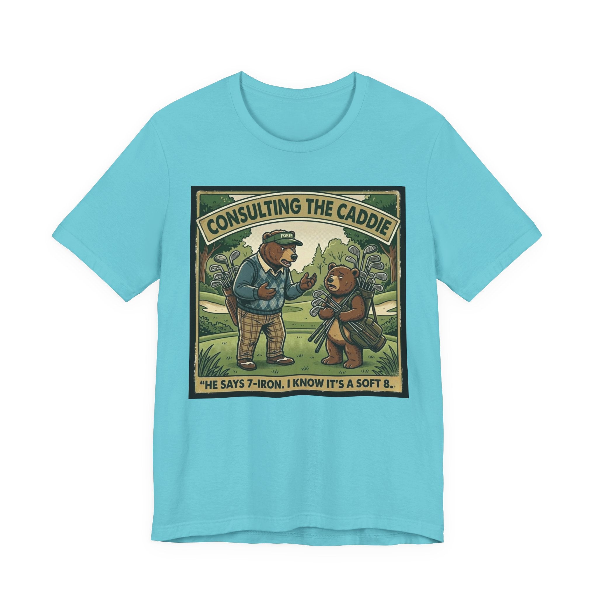 Consulting the Caddie Funny Golf T-Shirt | Golf Club Selection Humor | Golfer Gift Tee