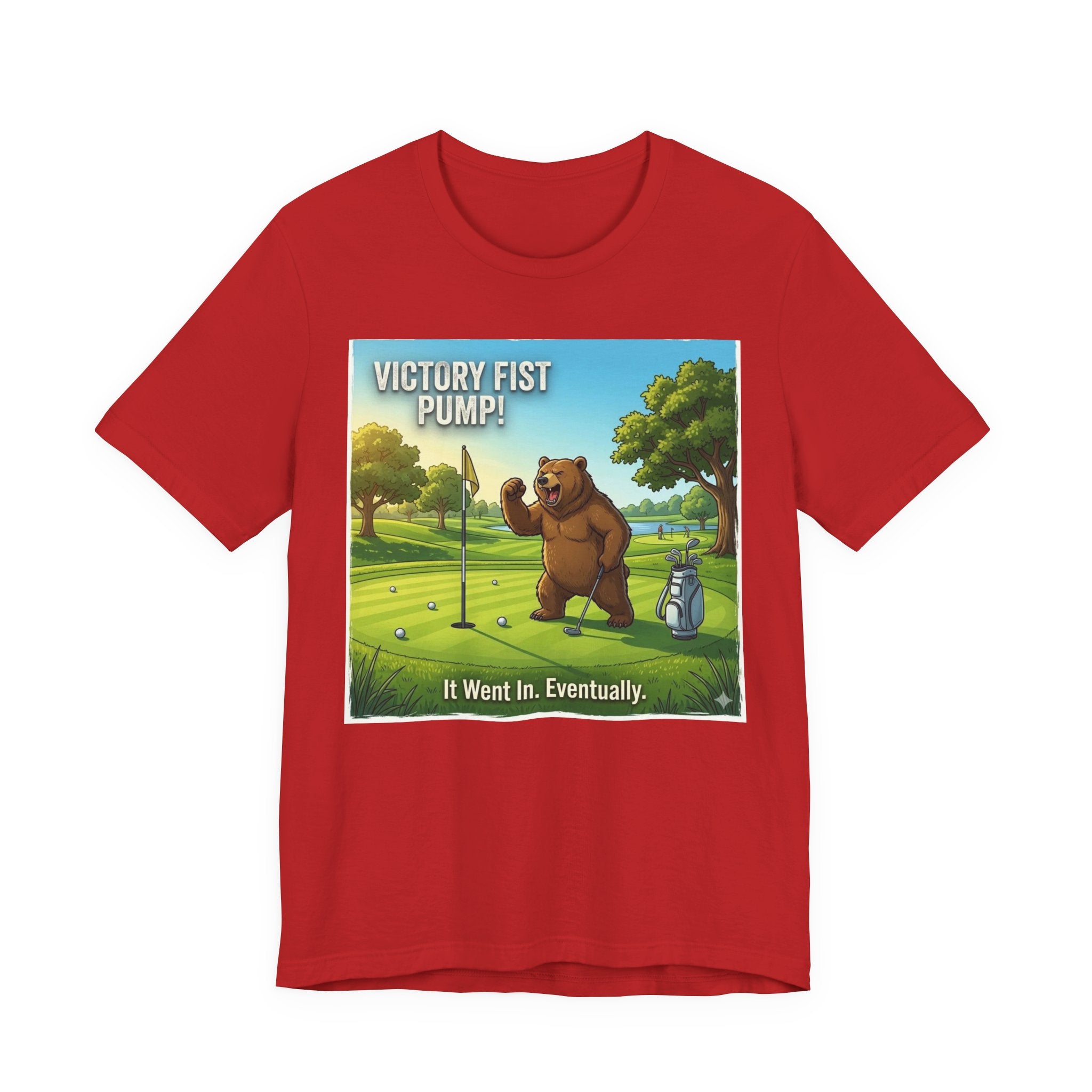 Victory Fist Pump Funny Golf T-Shirt | Golf Putting Humor | Golfer Gift Tee