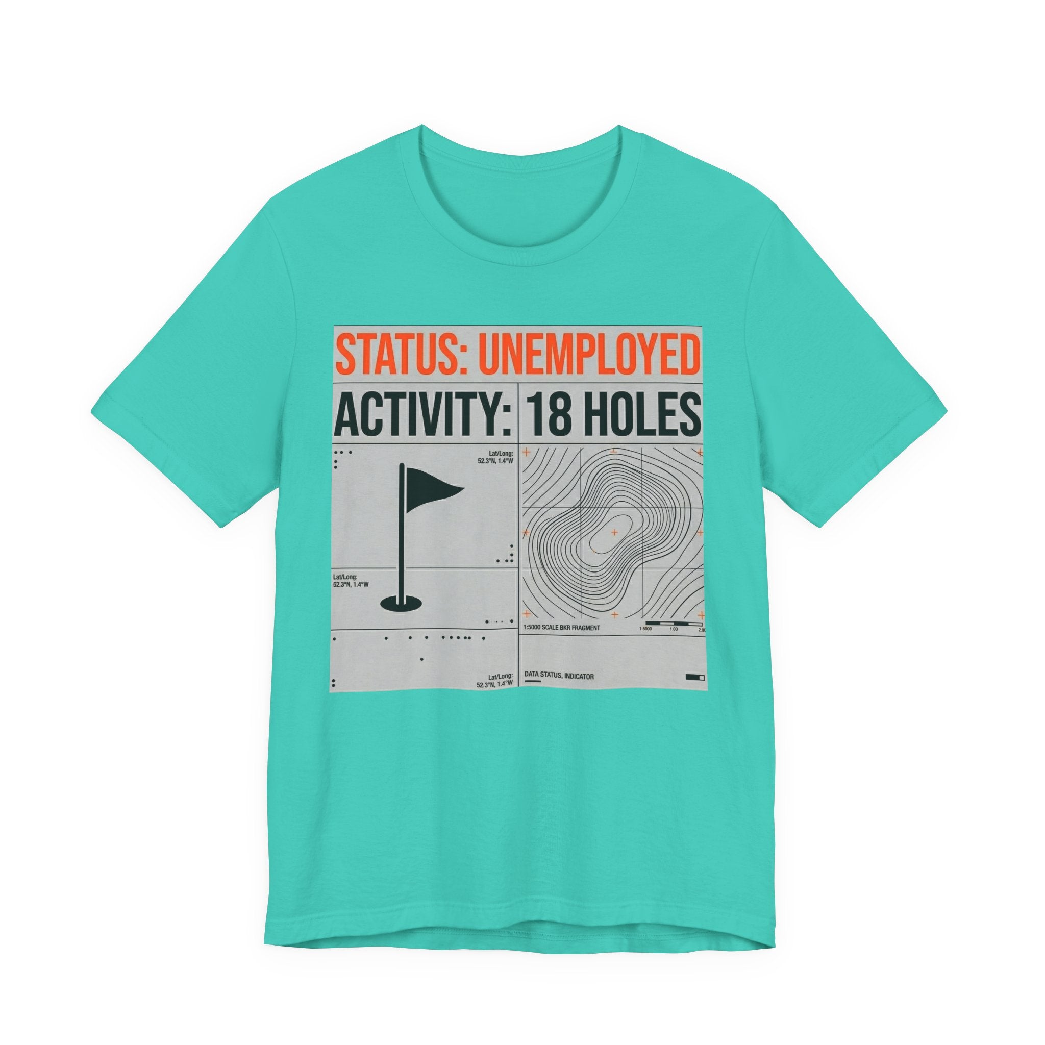 Status Unemployed Activity 18 Holes Golf T-Shirt | Funny Retirement Tee | Wild Green Golf