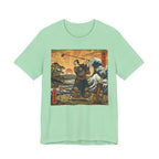 Samurai Tee Shot at Dawn Golf T-Shirt | Japanese Woodblock Great Wave | Golf Legend Series | Wild Green Golf