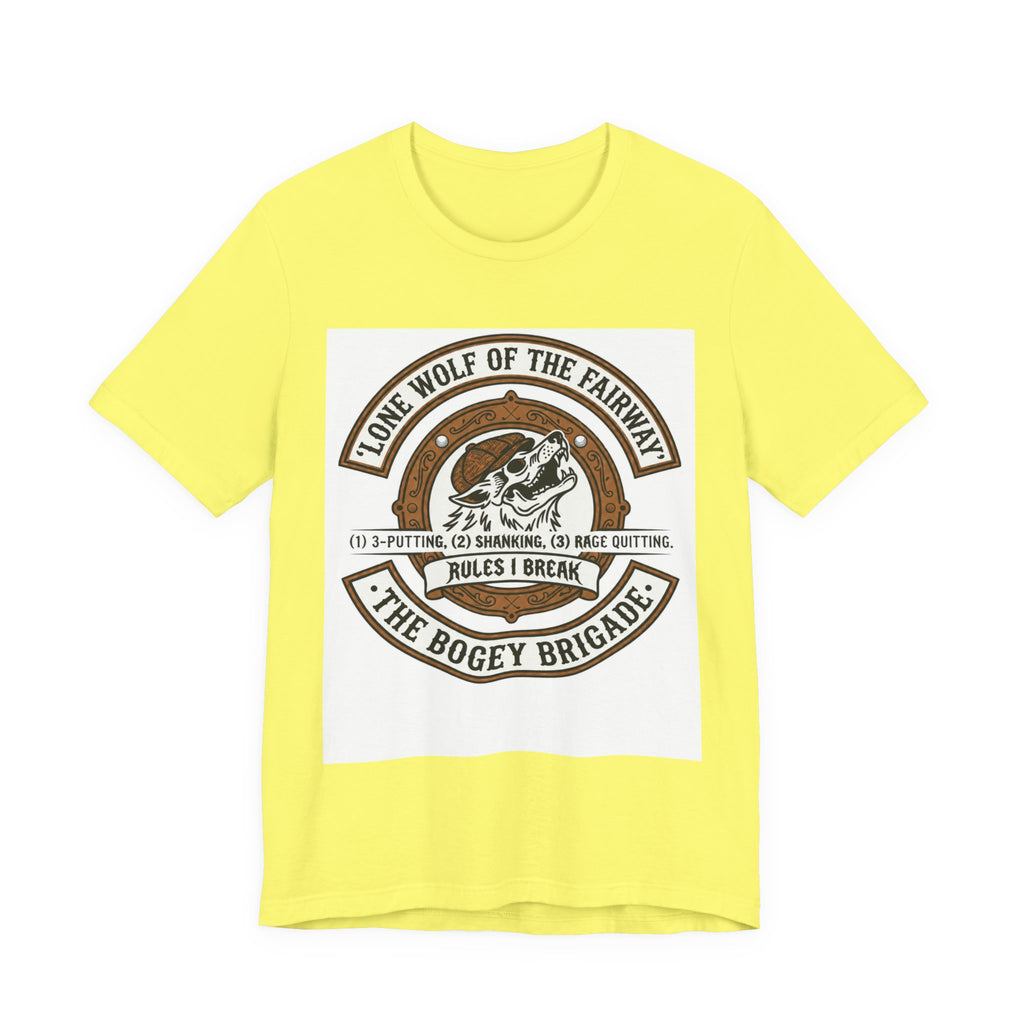 Lone Wolf of the Fairway Golf T-Shirt | The Bogey Brigade Graphic Tee | Wild Green Golf