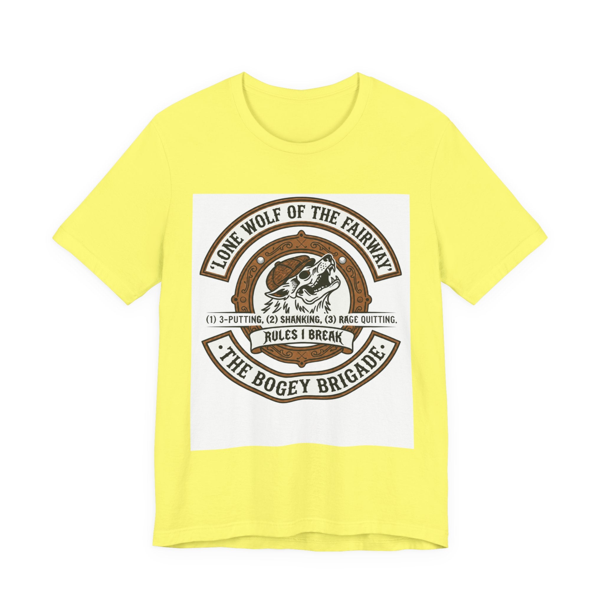 Lone Wolf of the Fairway Golf T-Shirt | The Bogey Brigade Graphic Tee | Wild Green Golf