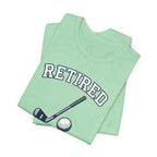 Retired Clubhouse Permanent Resident Golf T-Shirt | Funny Retirement Tee | Wild Green Golf