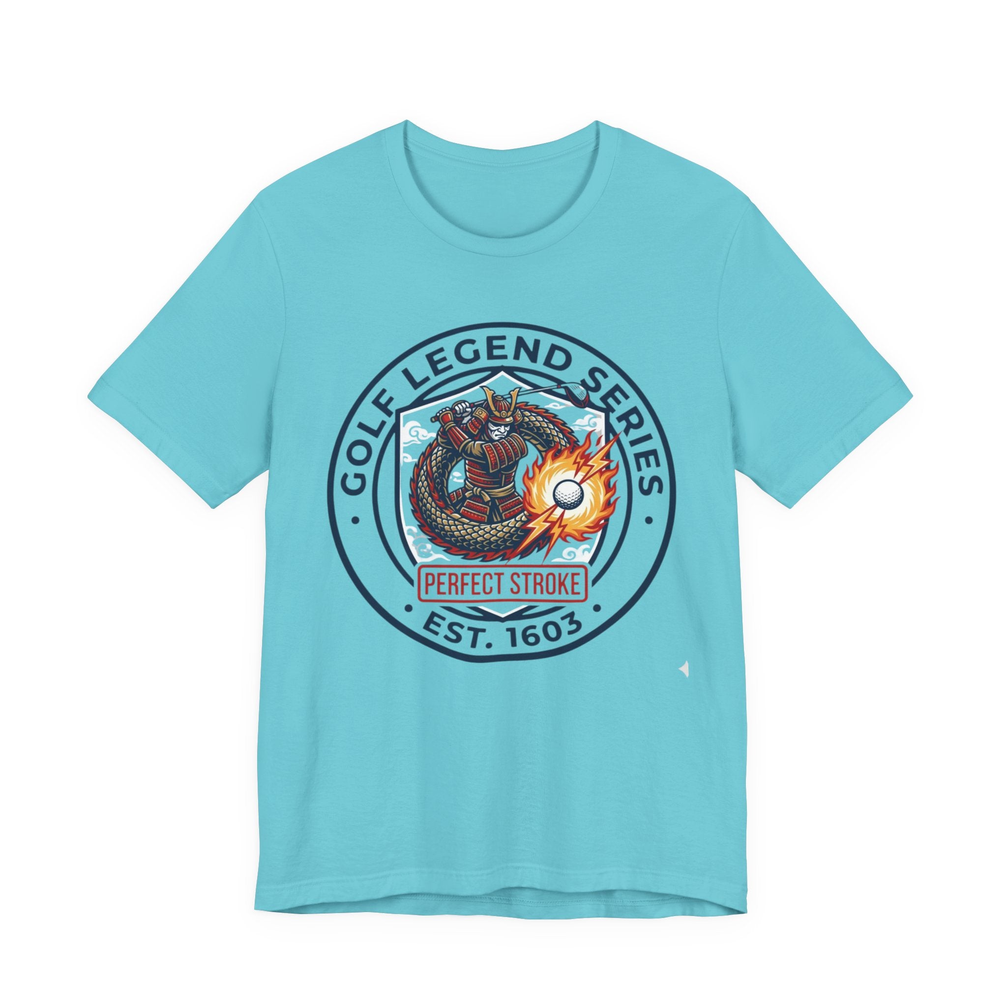 Golf Legend Series Crest T-Shirt | Perfect Stroke Samurai Dragon | Est. 1603 | Wild Green Golf