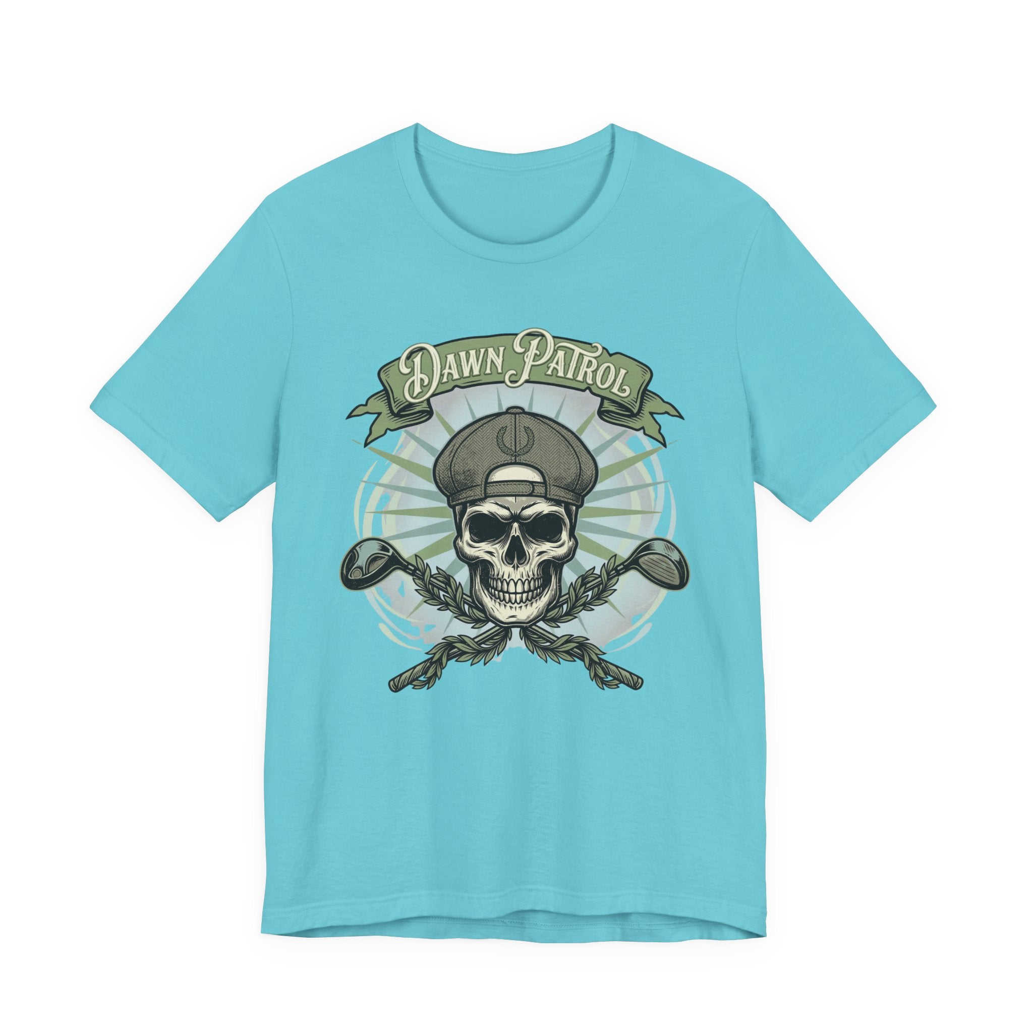 Dawn Patrol Golf T-Shirt | Skull Golfer Vintage Tee | Wild Green Golf