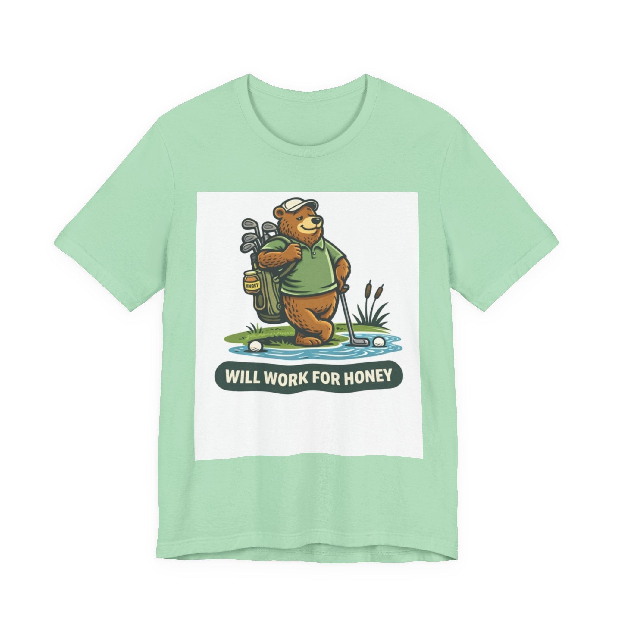 Will Work For Honey Golf T-Shirt | Funny Golf Bee Shirt | Golf Humor Tee