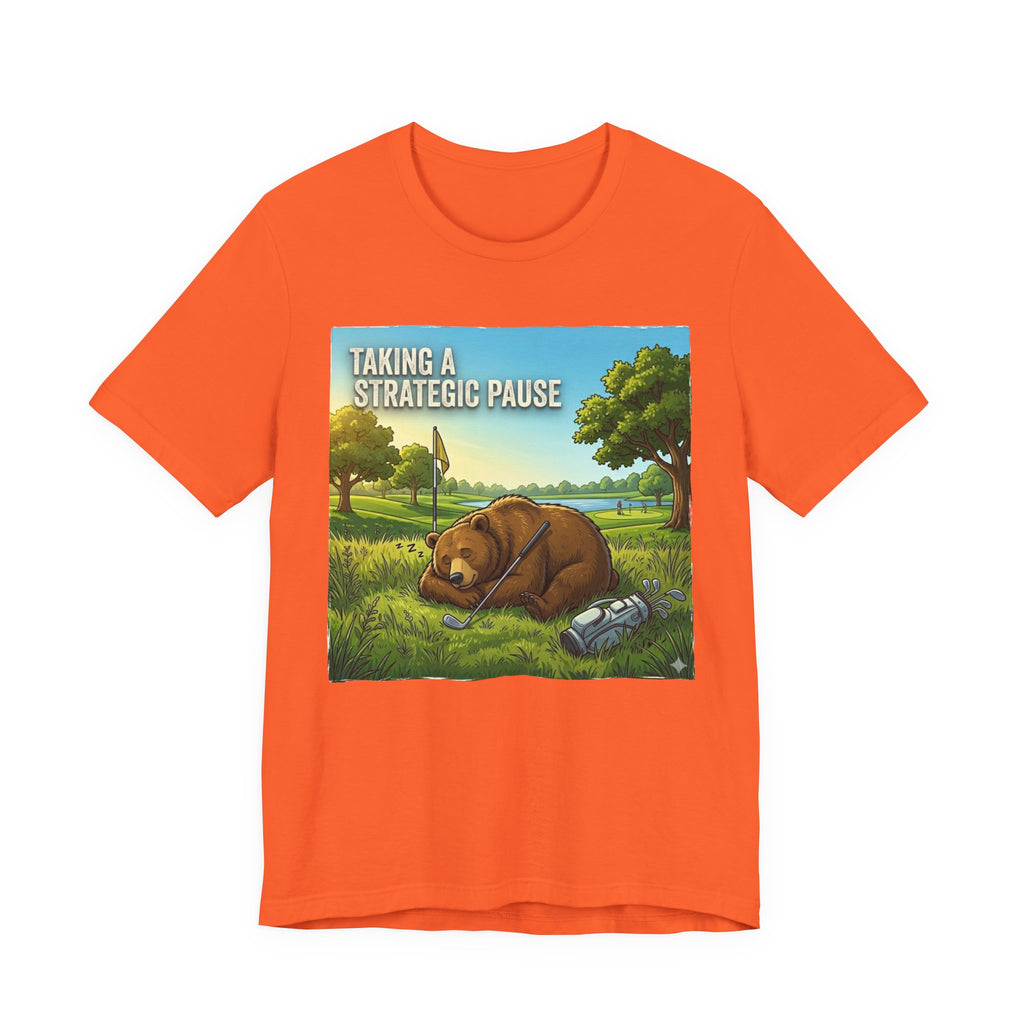 Taking a Strategic Pause Funny Golf T-Shirt | Golf Nap Humor | Golfer Gift Tee
