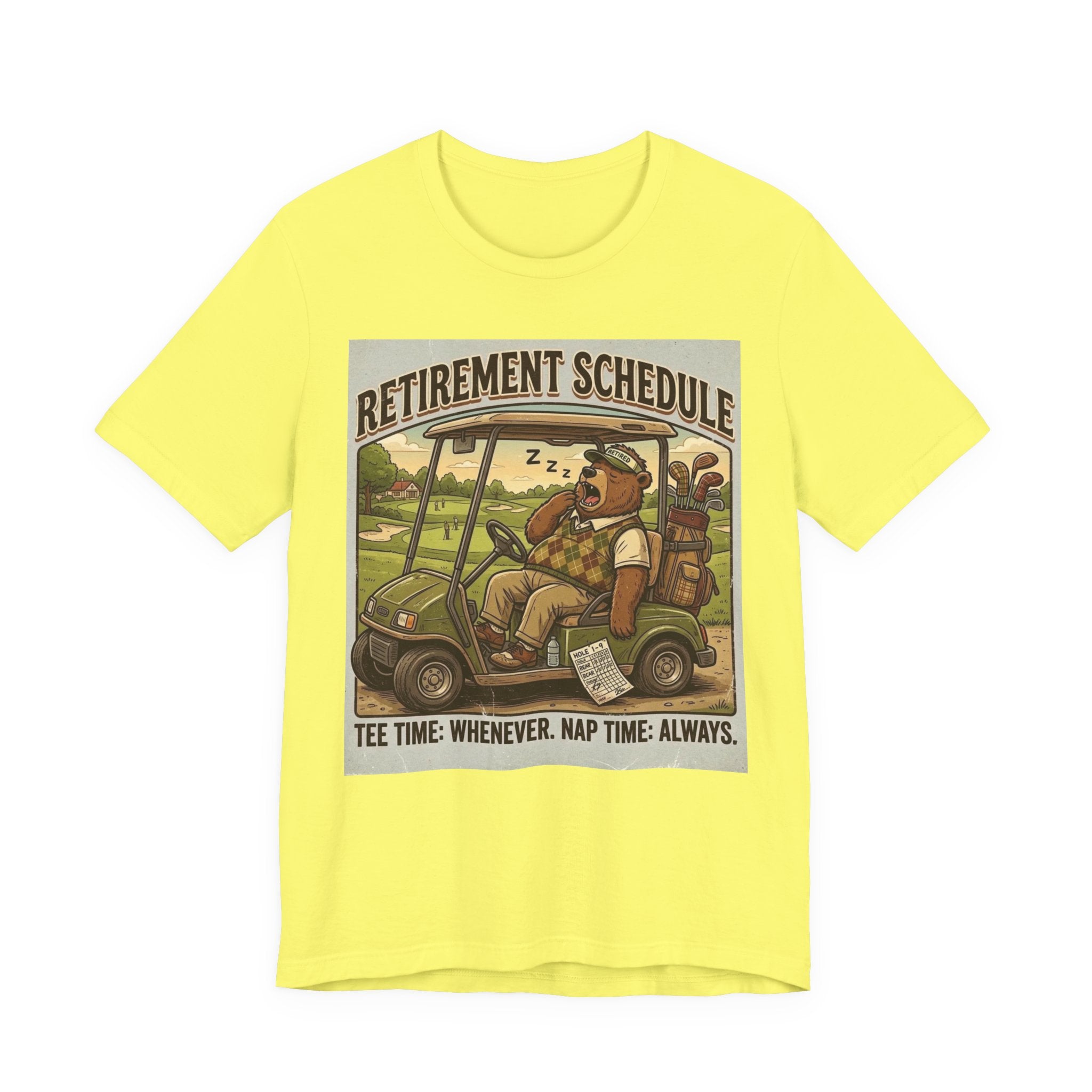 Retirement Schedule Funny Golf T-Shirt | Retired Golfer Gift | Golf Cart Humor Tee
