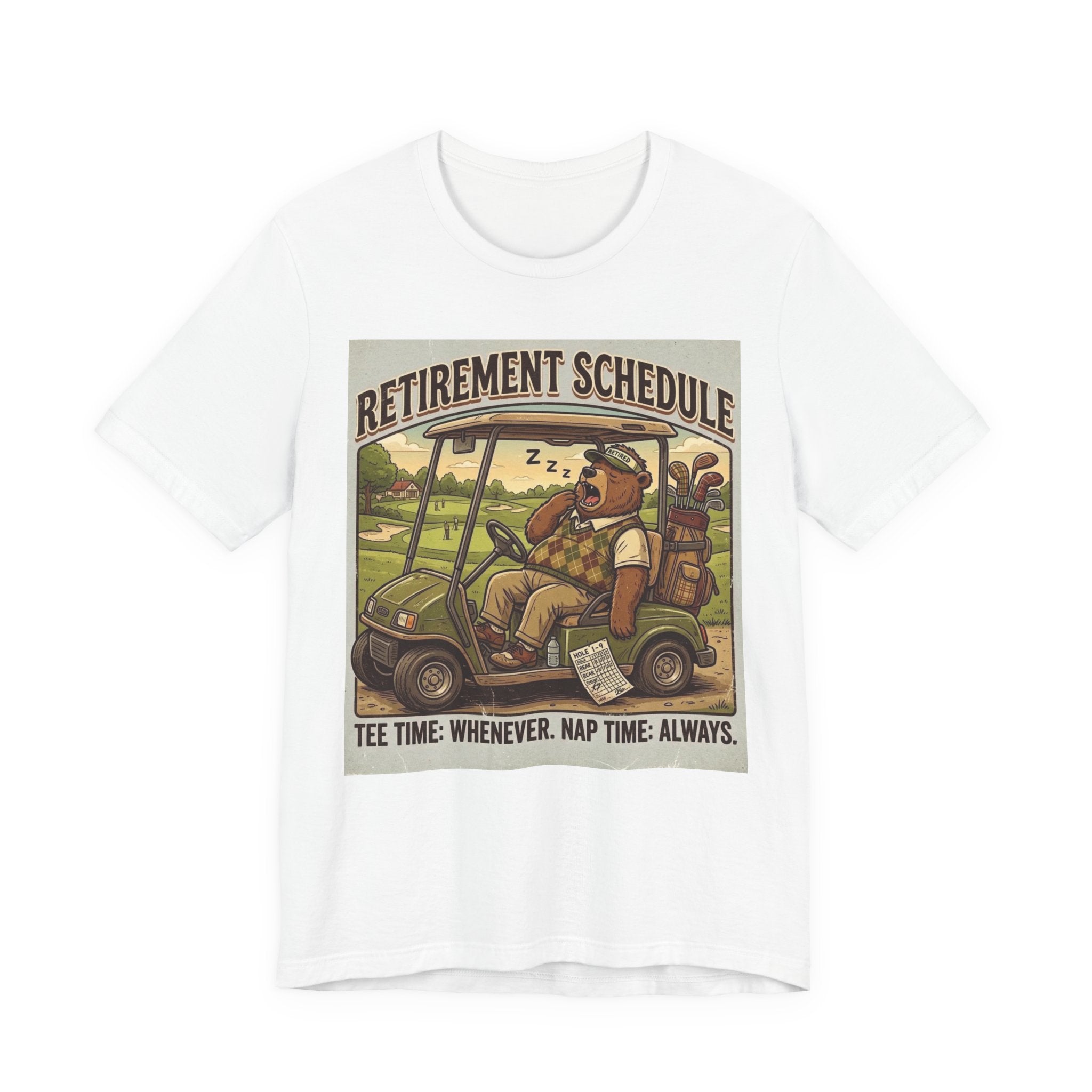 Retirement Schedule Funny Golf T-Shirt | Retired Golfer Gift | Golf Cart Humor Tee