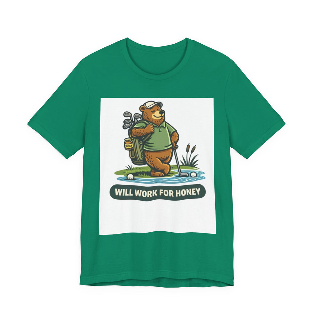Will Work For Honey Golf T-Shirt | Funny Golf Bee Shirt | Golf Humor Tee