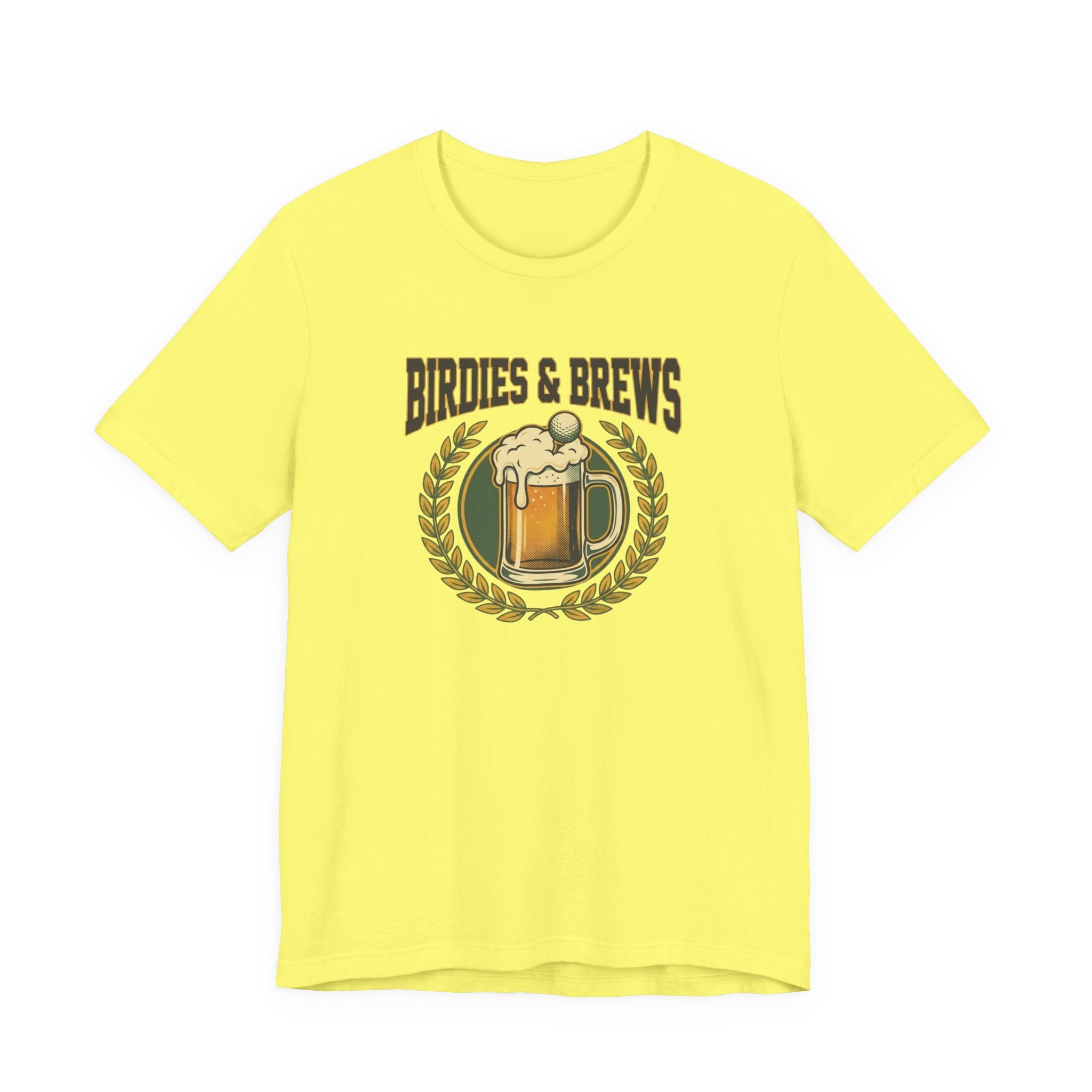 Birdies & Brews Golf T-Shirt | Vintage Beer Mug Crest Tee | Funny Golf Gift For Him