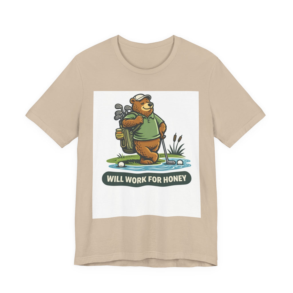 Will Work For Honey Golf T-Shirt | Funny Golf Bee Shirt | Golf Humor Tee