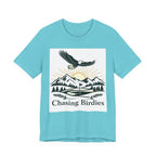Chasing Birdies Golf T-Shirt | Vintage Eagle & Mountain Golf Course Design | Golf Gift