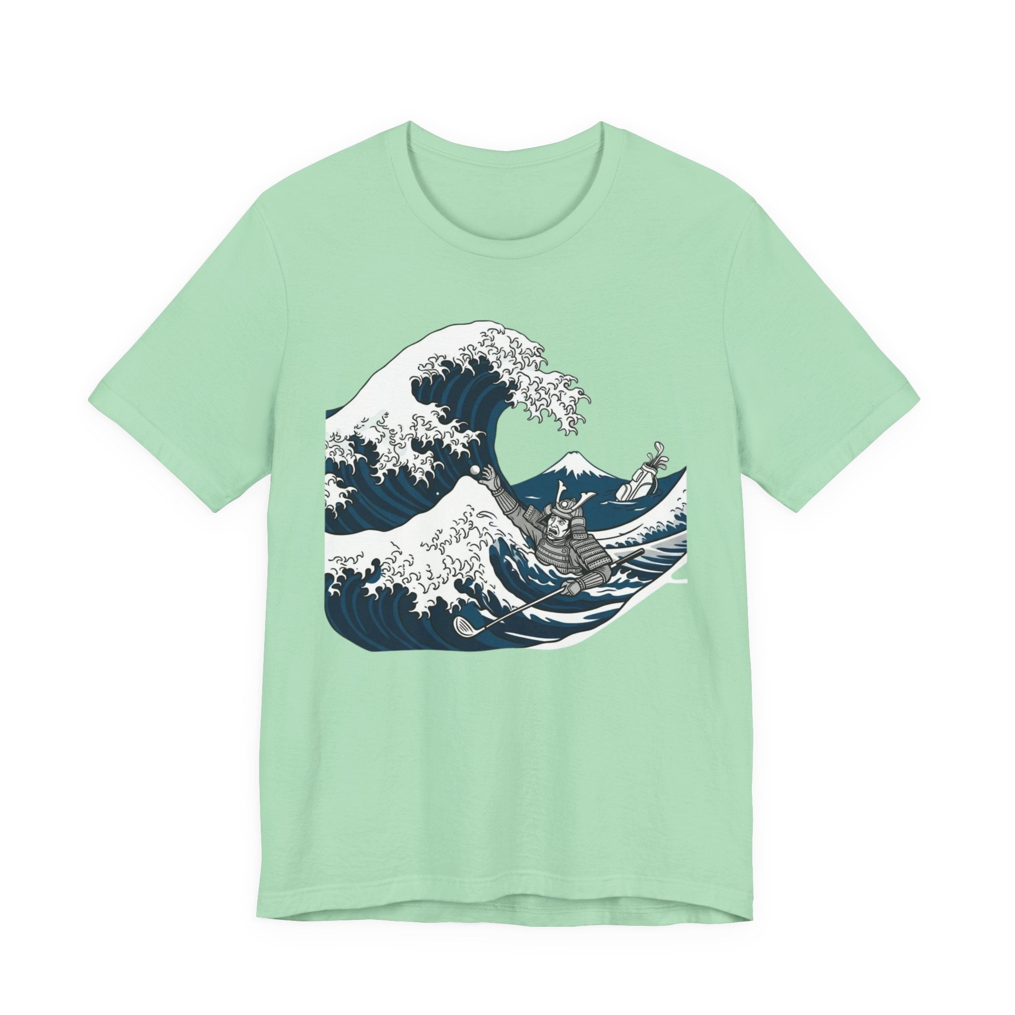 Water Warrior Golf T-Shirt | Samurai Great Wave Golf Bag | Golf Legend Series | Wild Green Golf