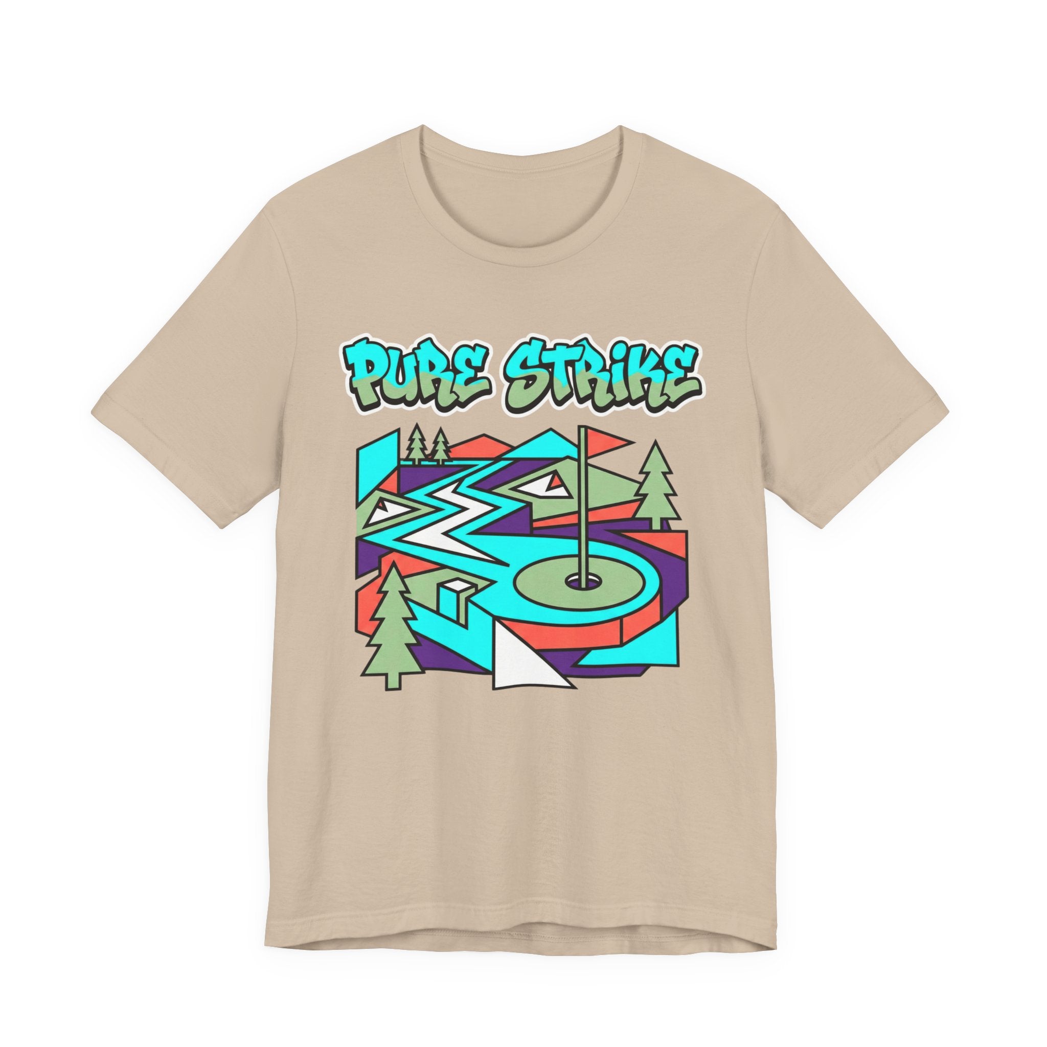 Pure Strike Golf T-Shirt | Retro Graphic Tee | Golf Course Design | Wild Green Golf