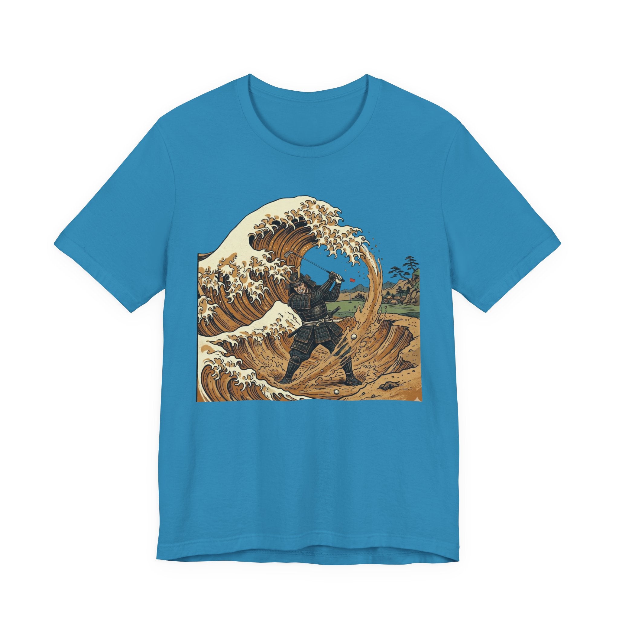 Bunkered Golf T-Shirt | Samurai Great Wave Bunker Tee | Golf Legend Series | Wild Green Golf