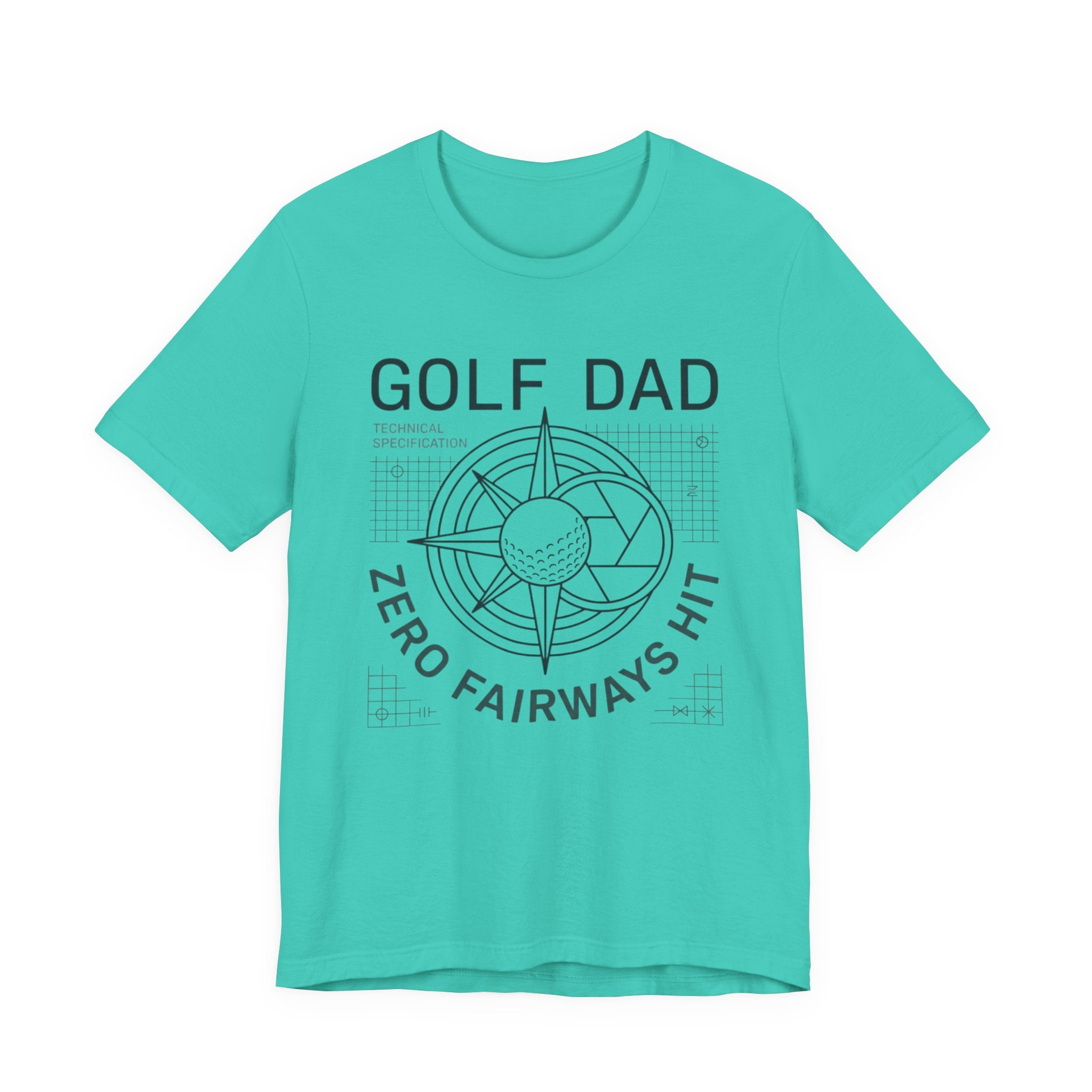 Golf Dad Zero Fairways Hit T-Shirt | Technical Specification Tee | Wild Green Golf