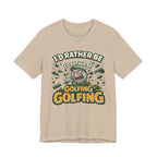 I'd Rather Be Golfing T-Shirt | Funny Golf Ball Cartoon Tee | Golf Gift