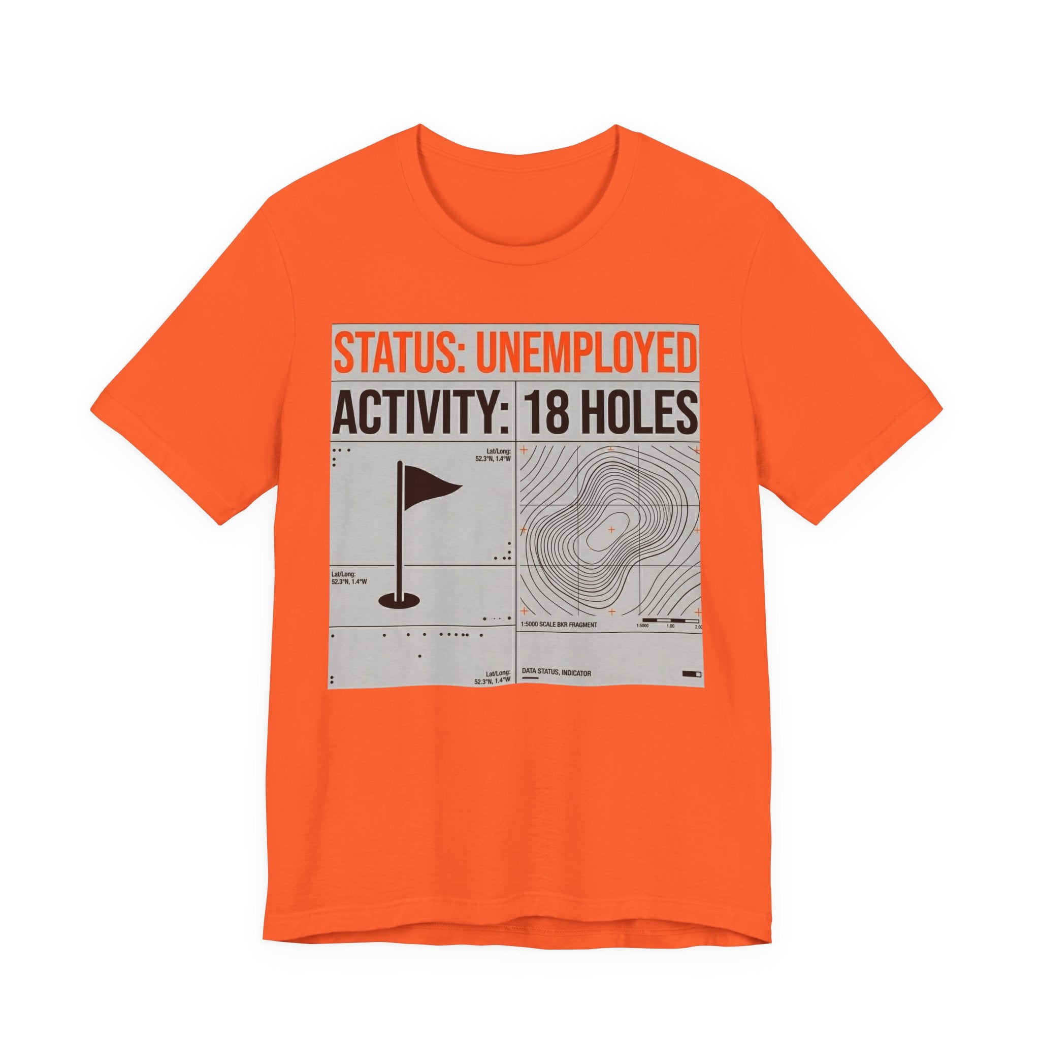 Status Unemployed Activity 18 Holes Golf T-Shirt | Funny Retirement Tee | Wild Green Golf