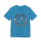Golf Dad Swing Swear Repeat T-Shirt | Classic Crest Father's Day Golf Tee | Wild Green Golf