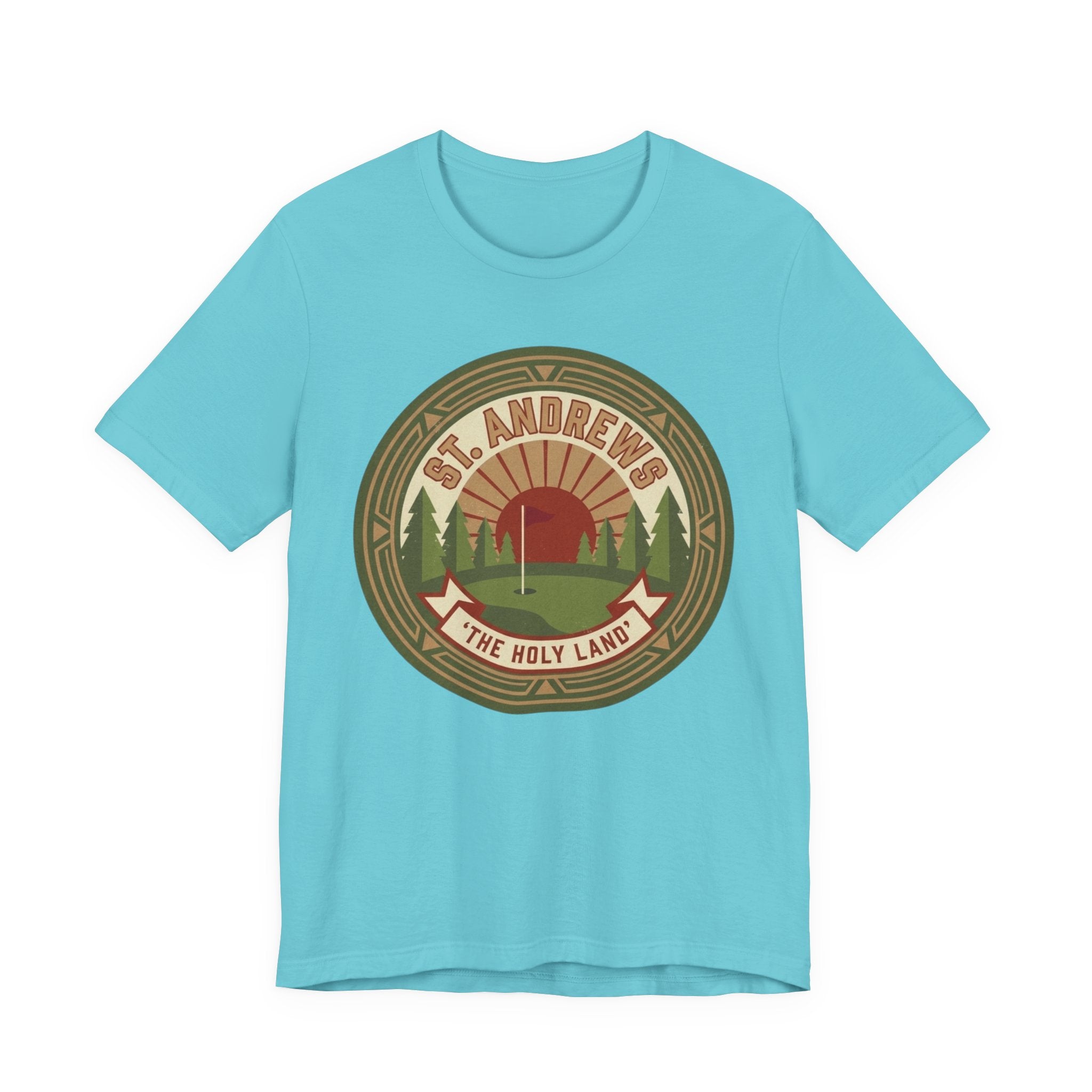 St Andrews The Holy Land Golf T-Shirt | Retro Crest Golf Tee | Scotland Golf Gift