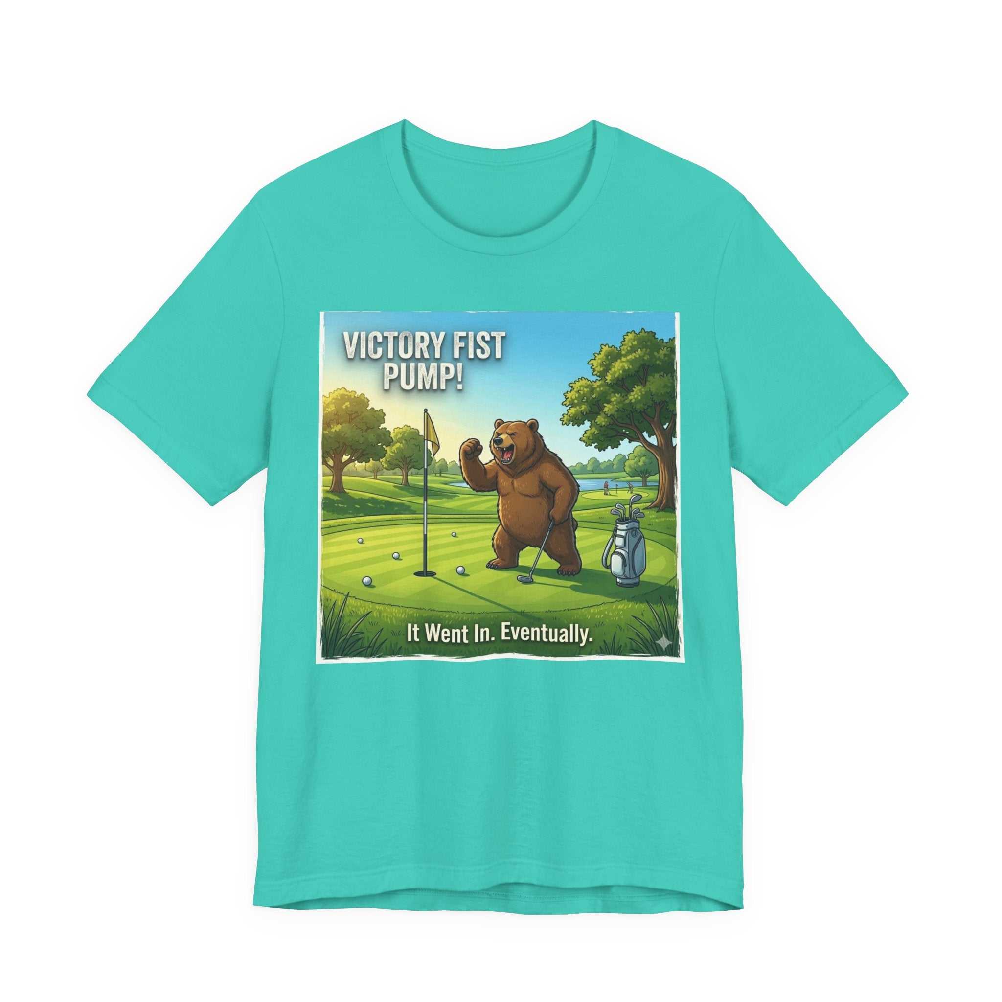 Victory Fist Pump Funny Golf T-Shirt | Golf Putting Humor | Golfer Gift Tee