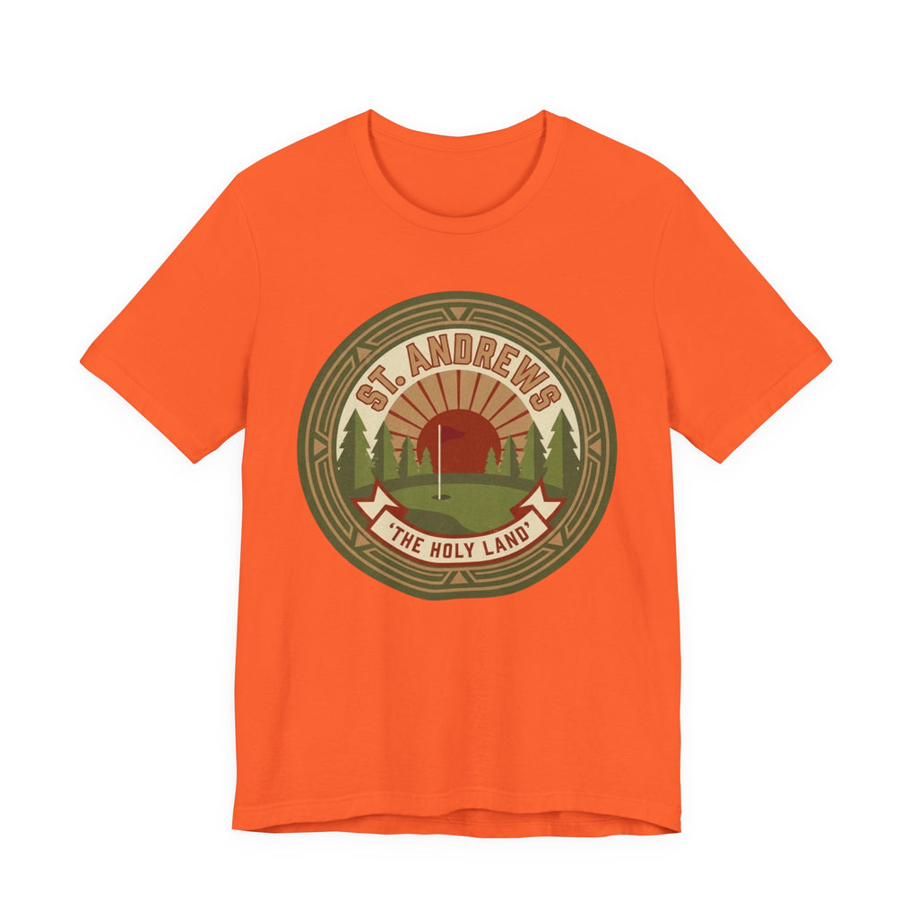 St Andrews The Holy Land Golf T-Shirt | Retro Crest Golf Tee | Scotland Golf Gift