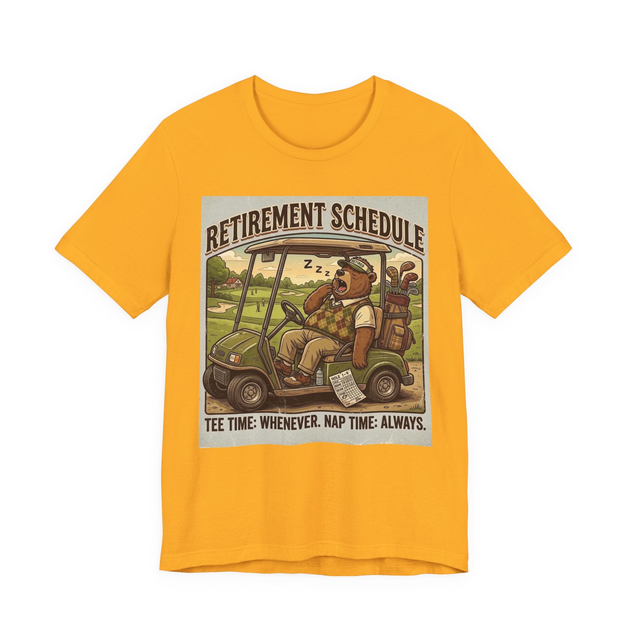 Retirement Schedule Funny Golf T-Shirt | Retired Golfer Gift | Golf Cart Humor Tee