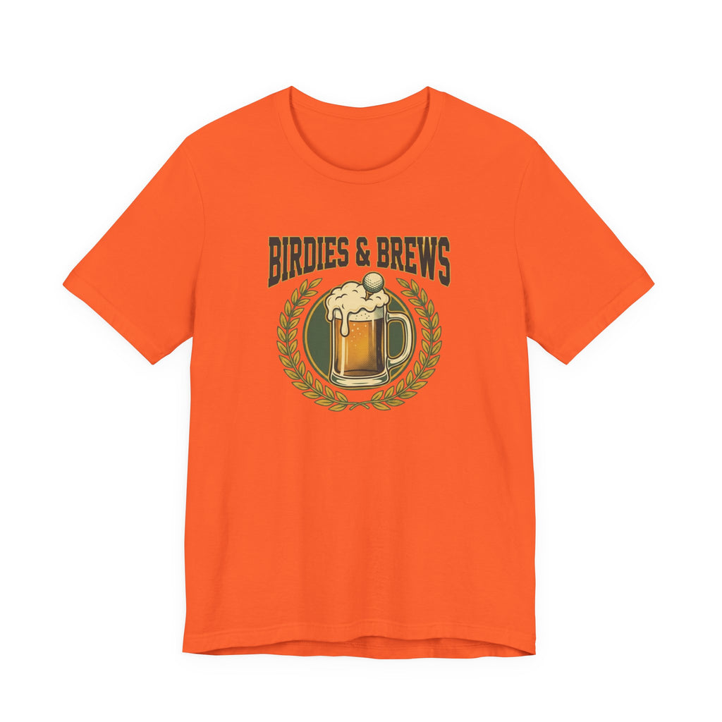Birdies & Brews Golf T-Shirt | Vintage Beer Mug Crest Tee | Funny Golf Gift For Him