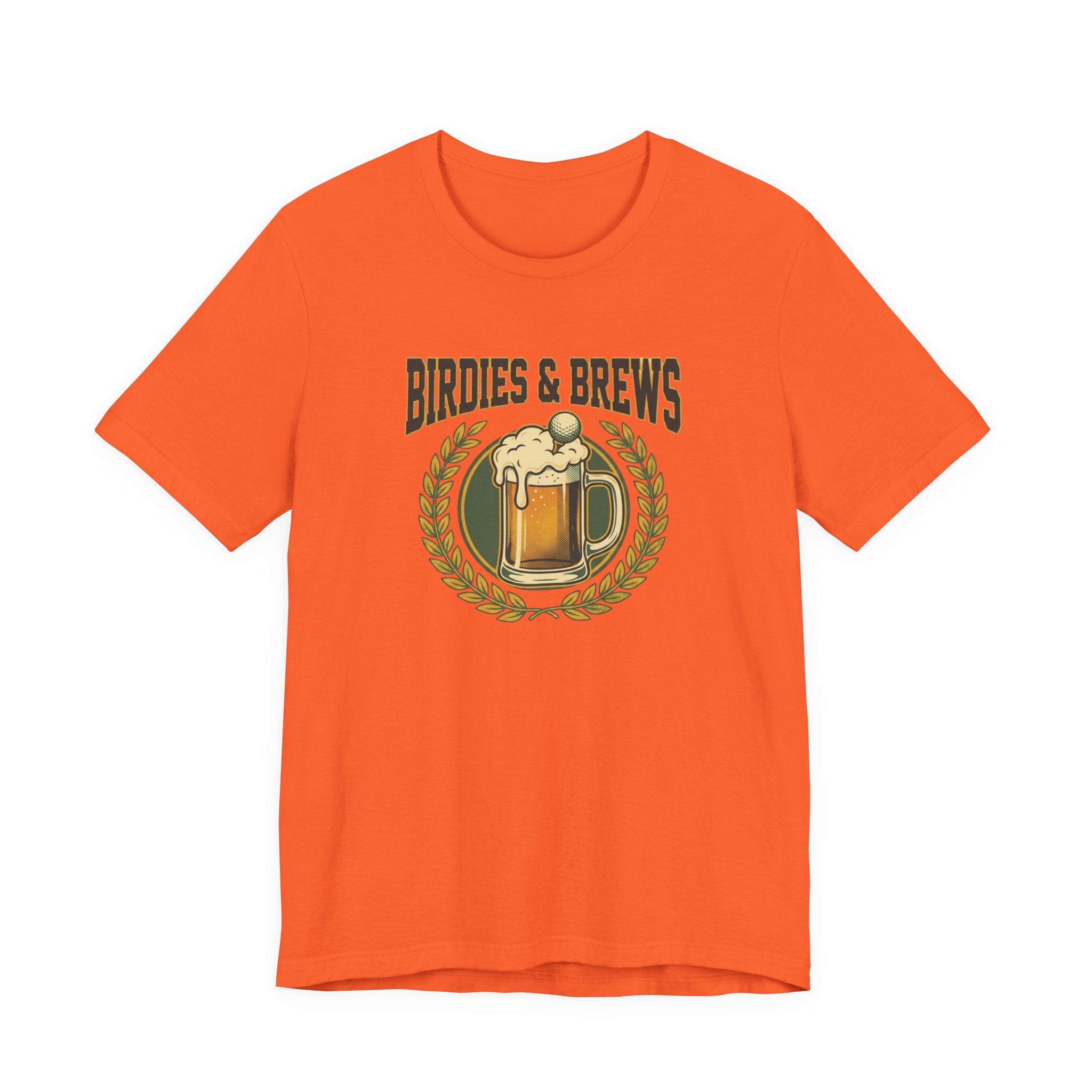 Birdies & Brews Golf T-Shirt | Vintage Beer Mug Crest Tee | Funny Golf Gift For Him
