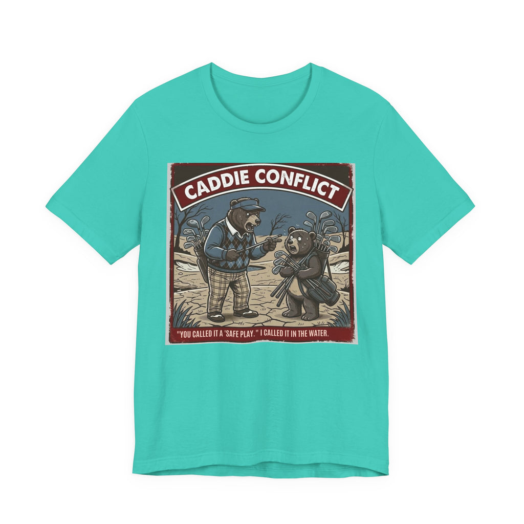 Caddie Conflict Funny Golf T-Shirt | Golf Water Hazard Humor | Golfer Gift Tee