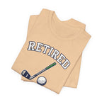 Retired Clubhouse Permanent Resident Golf T-Shirt | Funny Retirement Tee | Wild Green Golf
