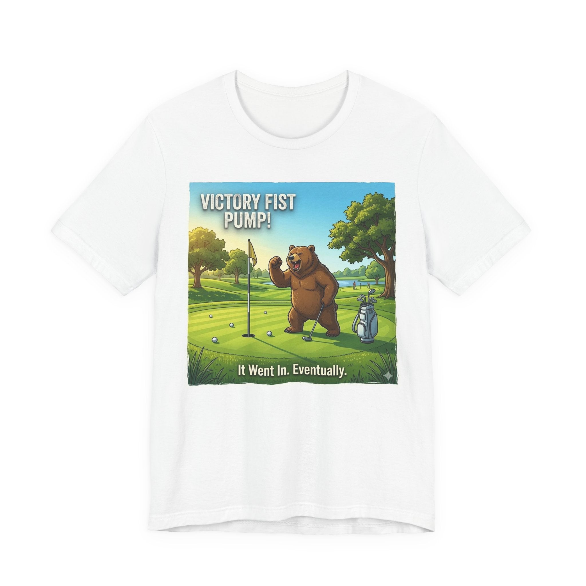 Victory Fist Pump Funny Golf T-Shirt | Golf Putting Humor | Golfer Gift Tee
