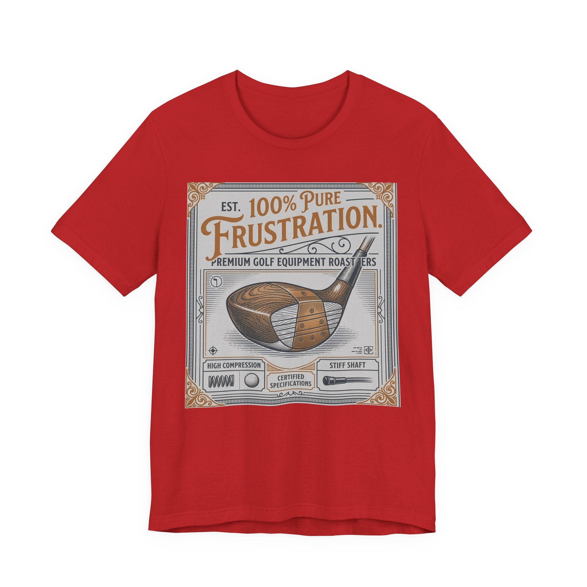 100% Pure Frustration Golf T-Shirt | Vintage Driver Label Tee | Wild Green Golf
