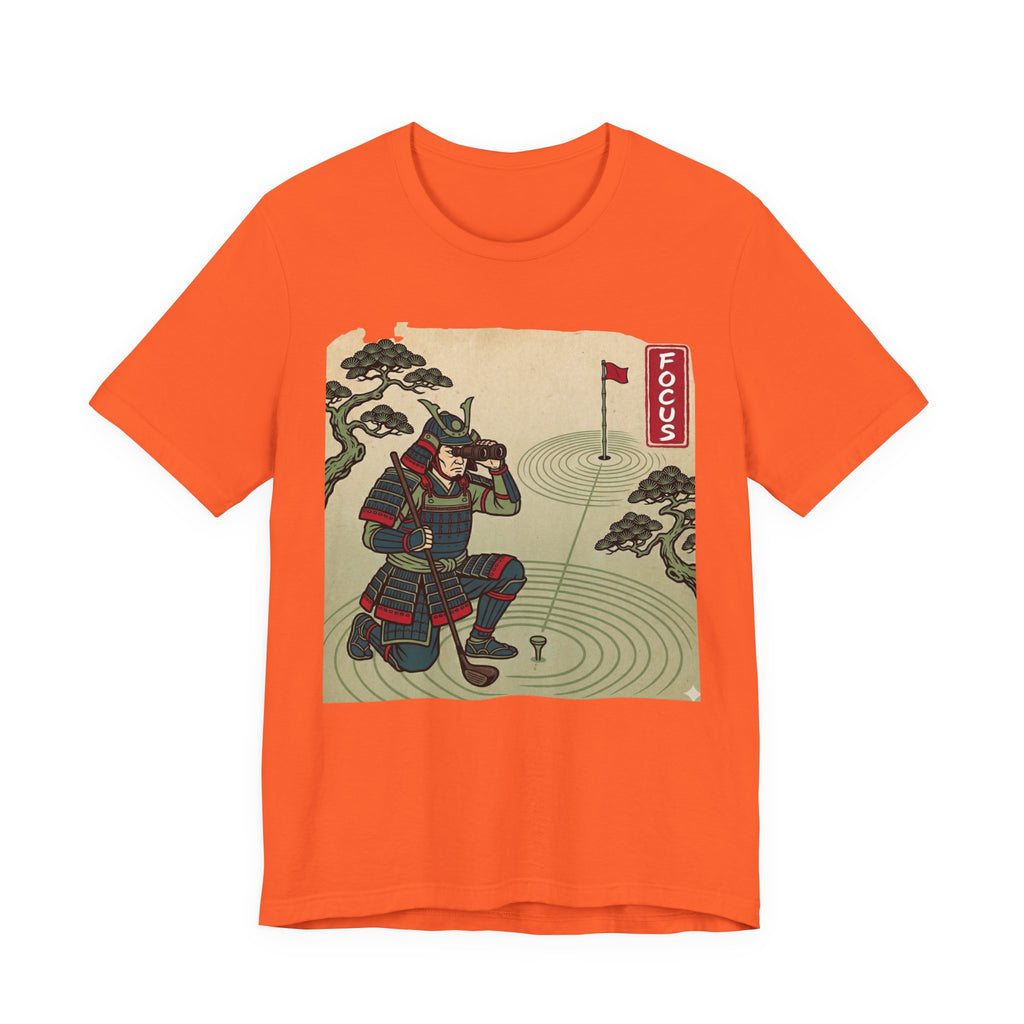 FOCUS Golf T-Shirt | Samurai Reading the Green | Golf Legend Series | Wild Green Golf