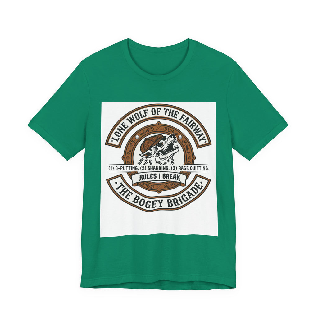 Lone Wolf of the Fairway Golf T-Shirt | The Bogey Brigade Graphic Tee | Wild Green Golf