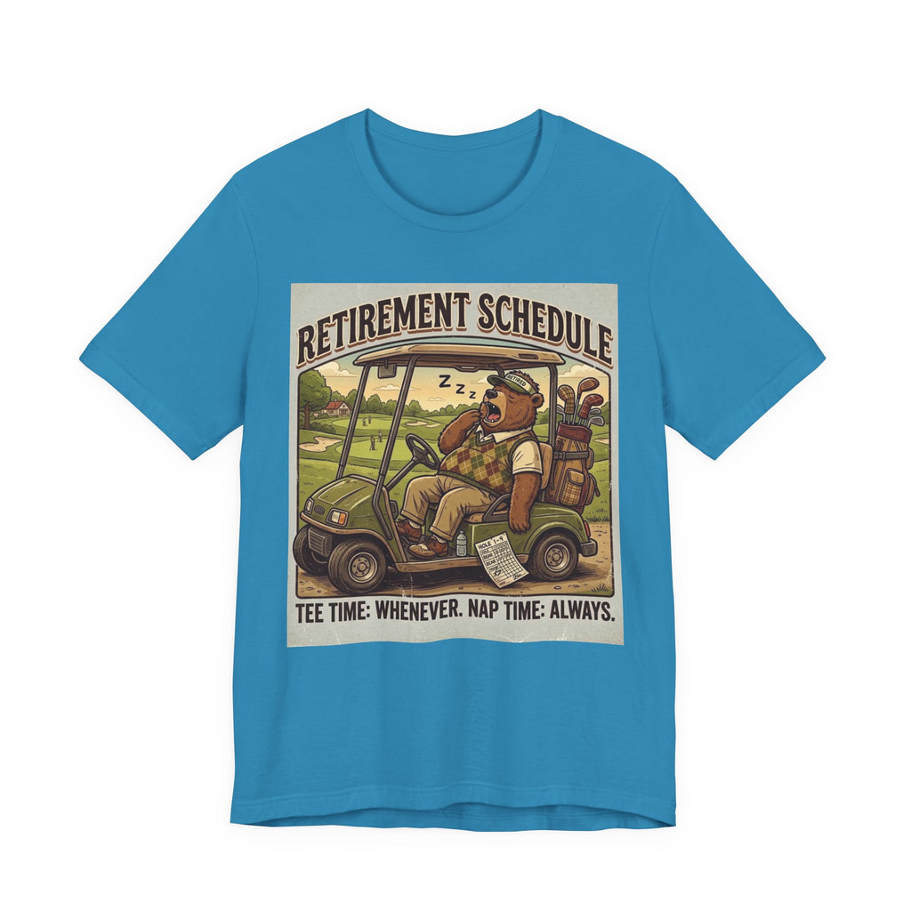 Retirement Schedule Funny Golf T-Shirt | Retired Golfer Gift | Golf Cart Humor Tee