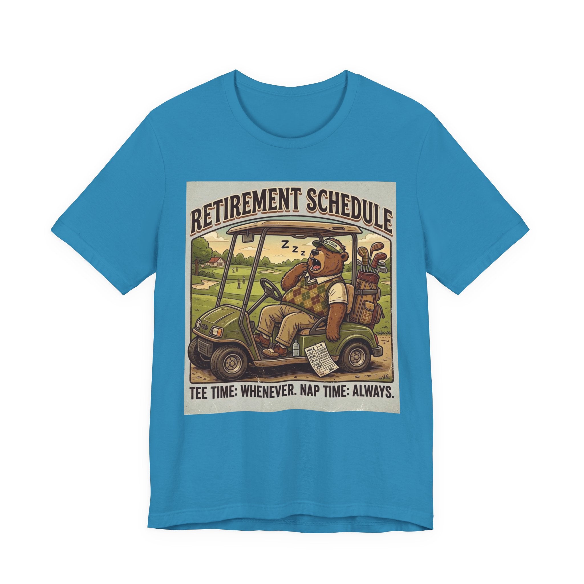 Retirement Schedule Funny Golf T-Shirt | Retired Golfer Gift | Golf Cart Humor Tee