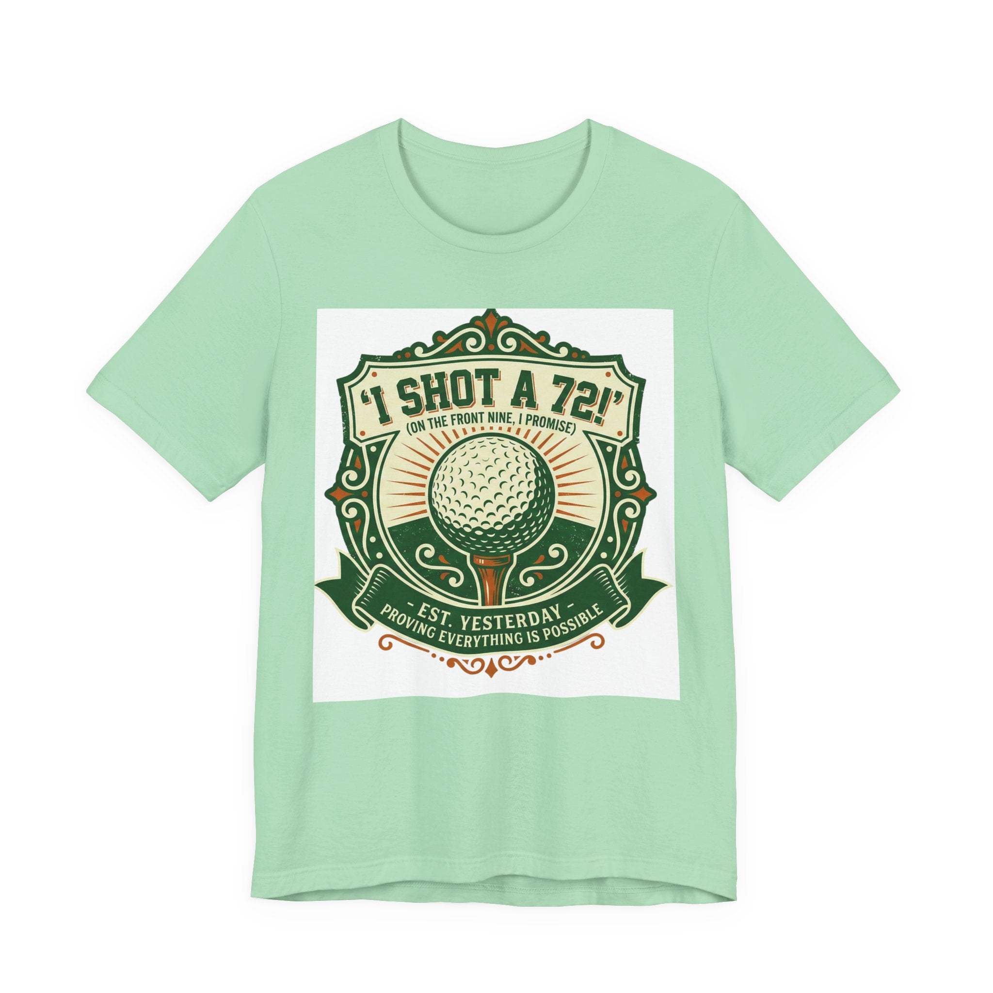 Golf Vintage Crest T-Shirt | "I Shot a 72" Retro Golf Graphic Tee | Wild Green Golf