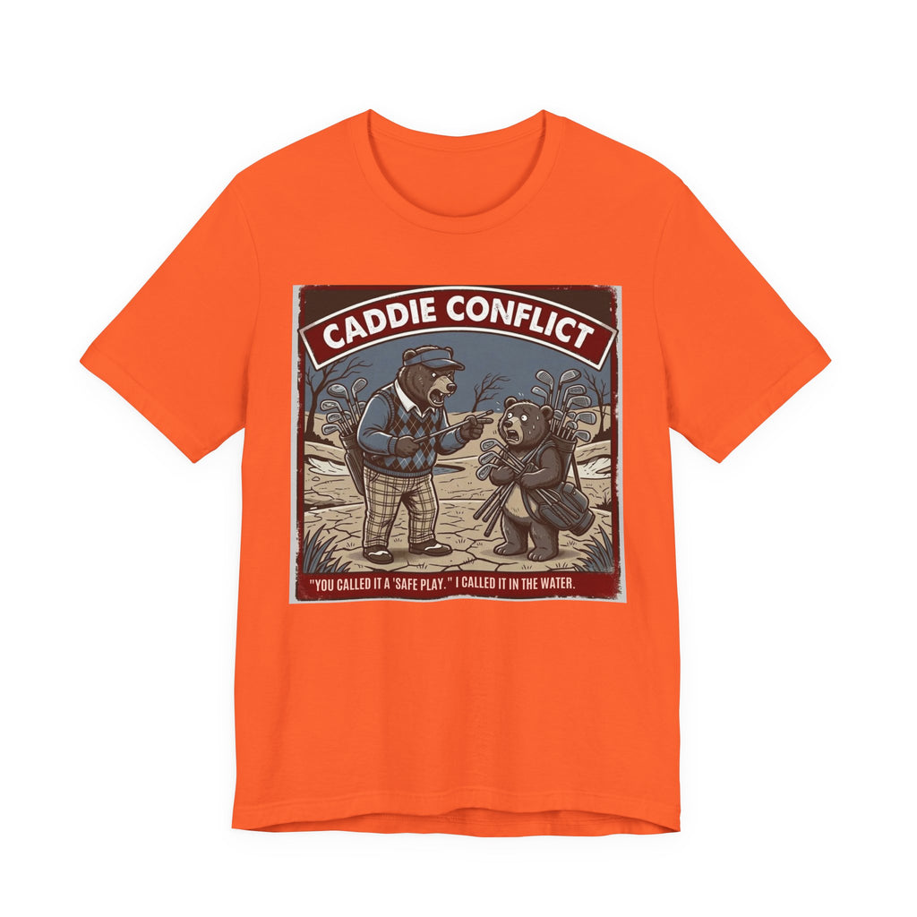 Caddie Conflict Funny Golf T-Shirt | Golf Water Hazard Humor | Golfer Gift Tee