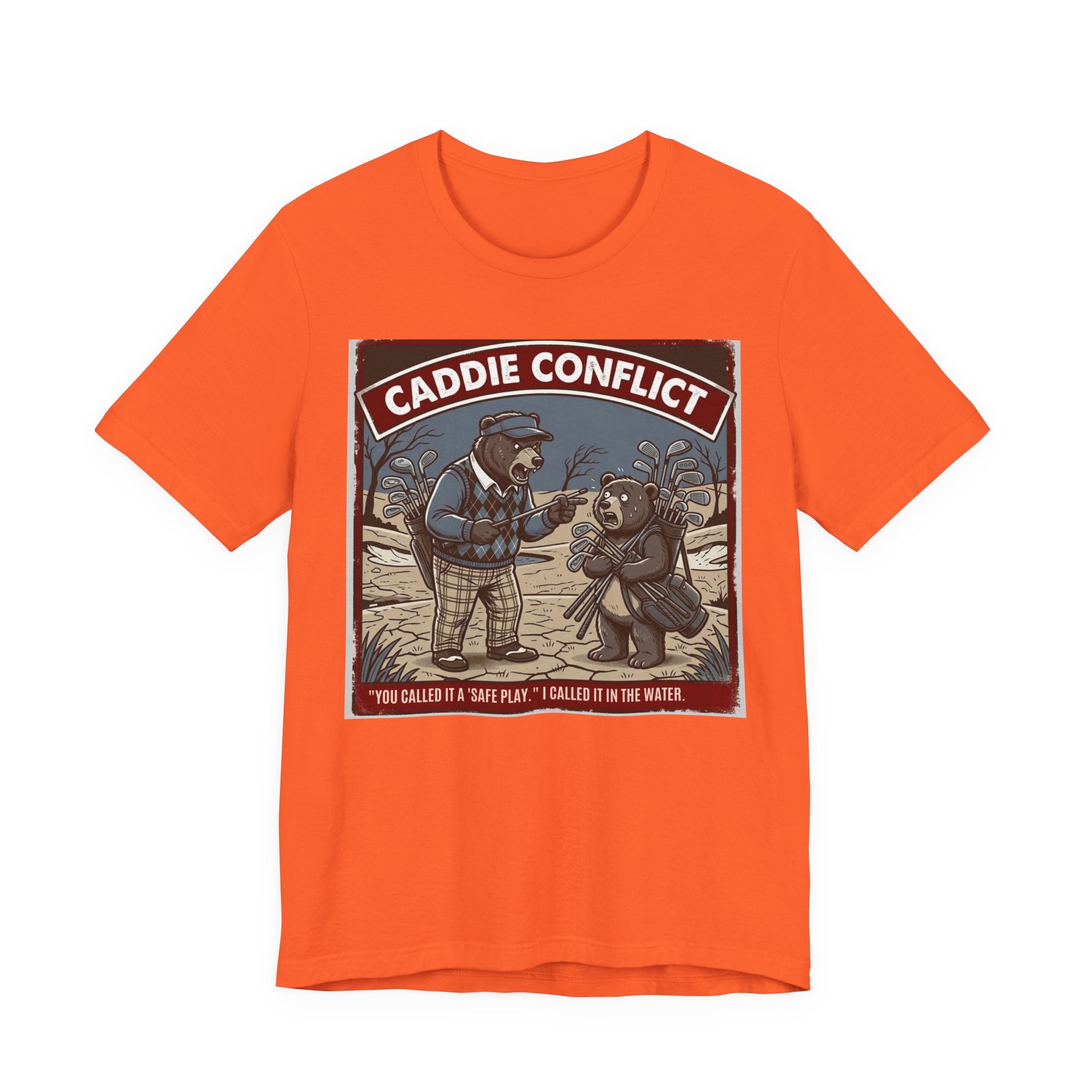 Caddie Conflict Funny Golf T-Shirt | Golf Water Hazard Humor | Golfer Gift Tee