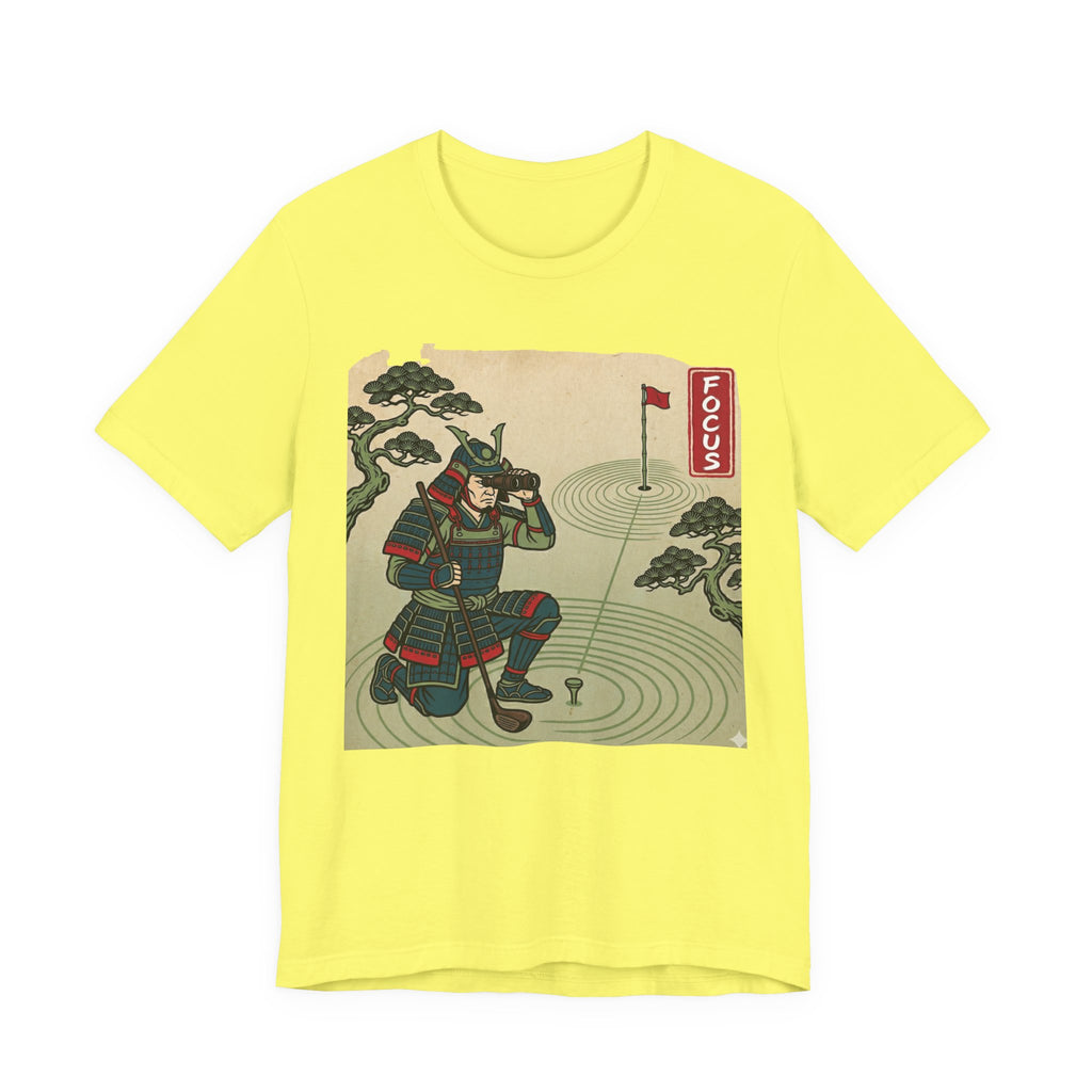 FOCUS Golf T-Shirt | Samurai Reading the Green | Golf Legend Series | Wild Green Golf